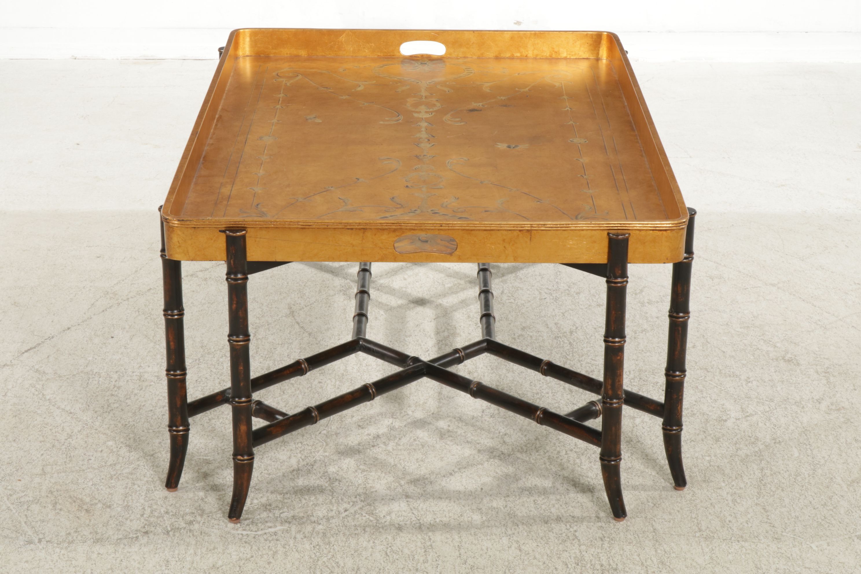 E.J. Victor Gilt-Wood and Chinoiserie Butler’s Tray Coffee Table