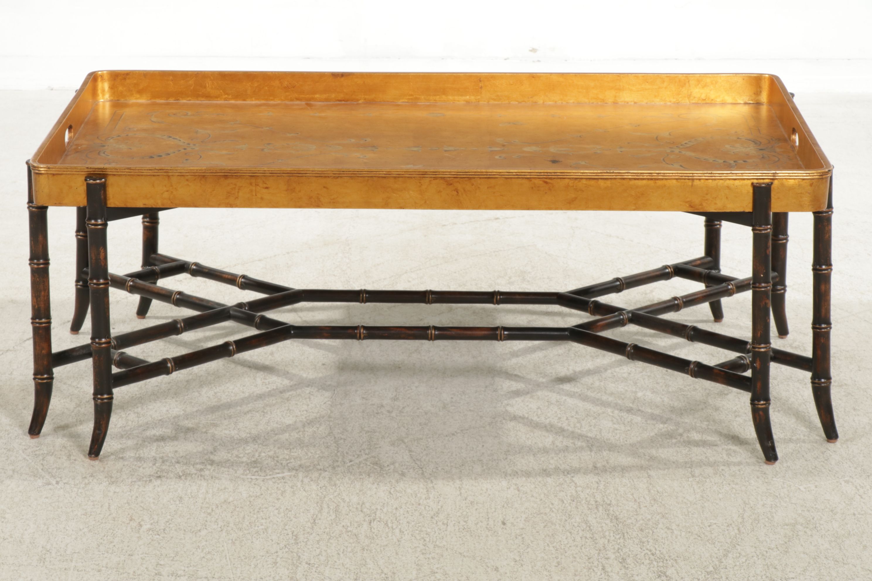 E.J. Victor Gilt-Wood and Chinoiserie Butler’s Tray Coffee Table