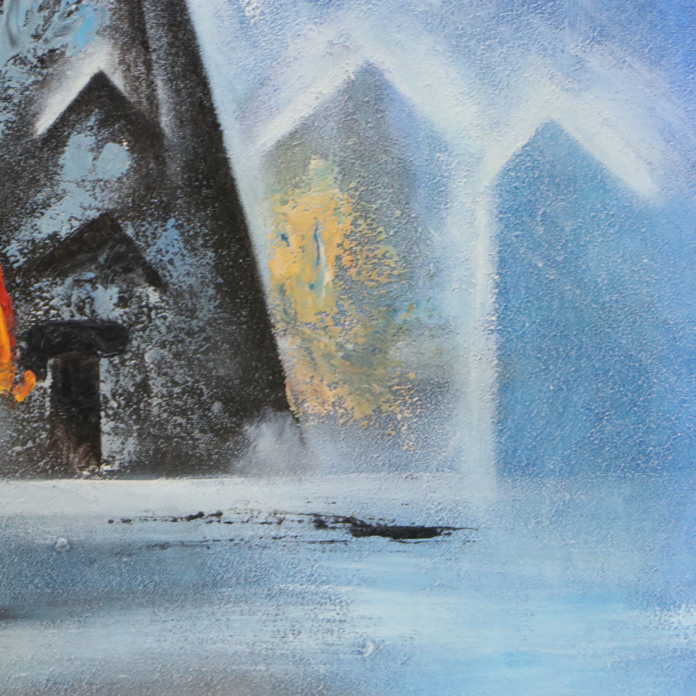 Surrealistic Geometric Acrylic Painting, 21st Century