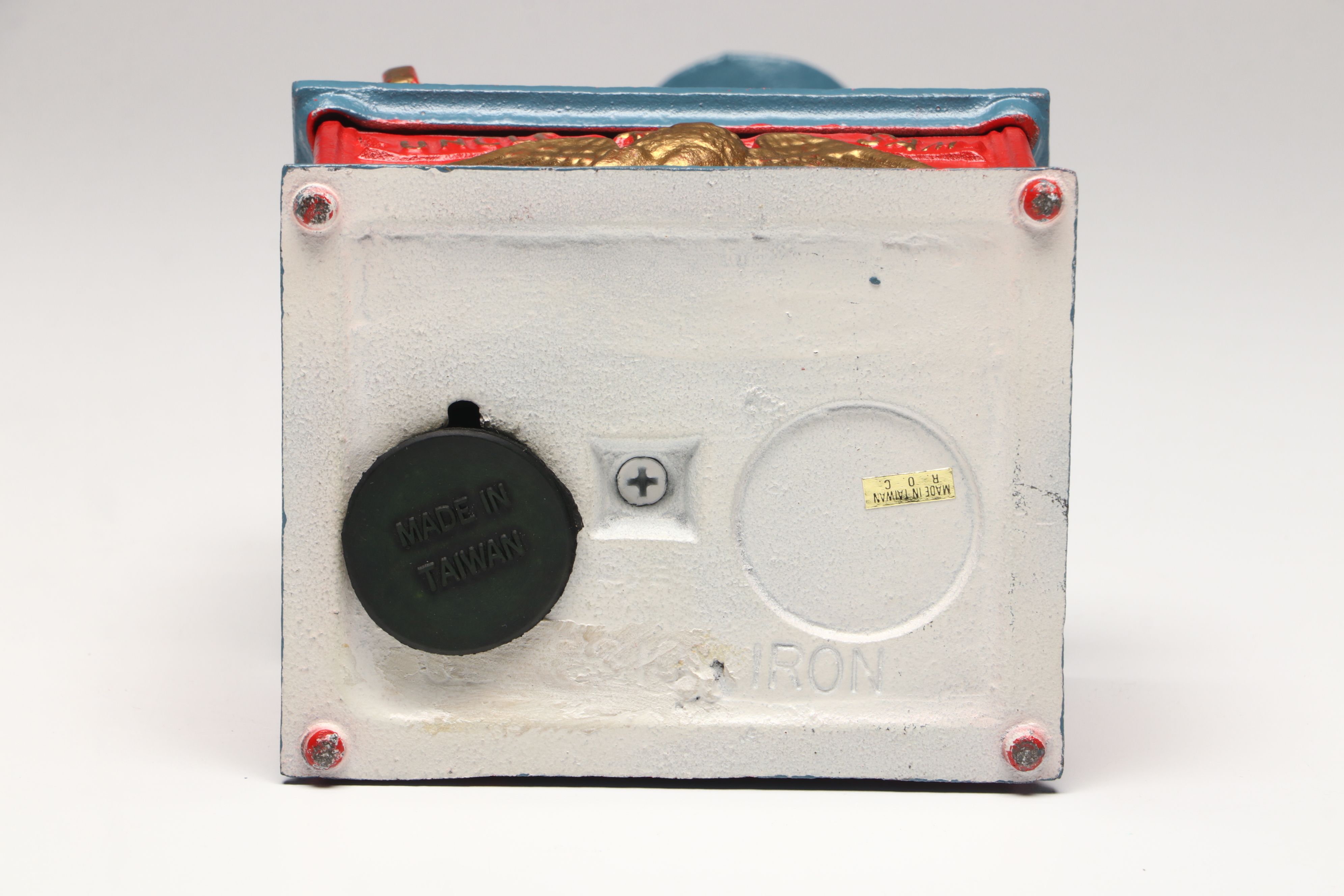 Reproduction Cold-Painted Cast Iron Uncle Sam, Golfer and Fishing Coin Banks