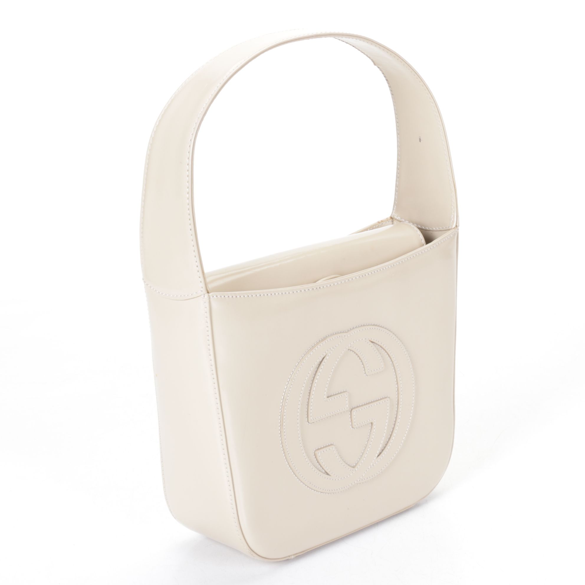 Gucci GG Beige Patent Leather Handbag