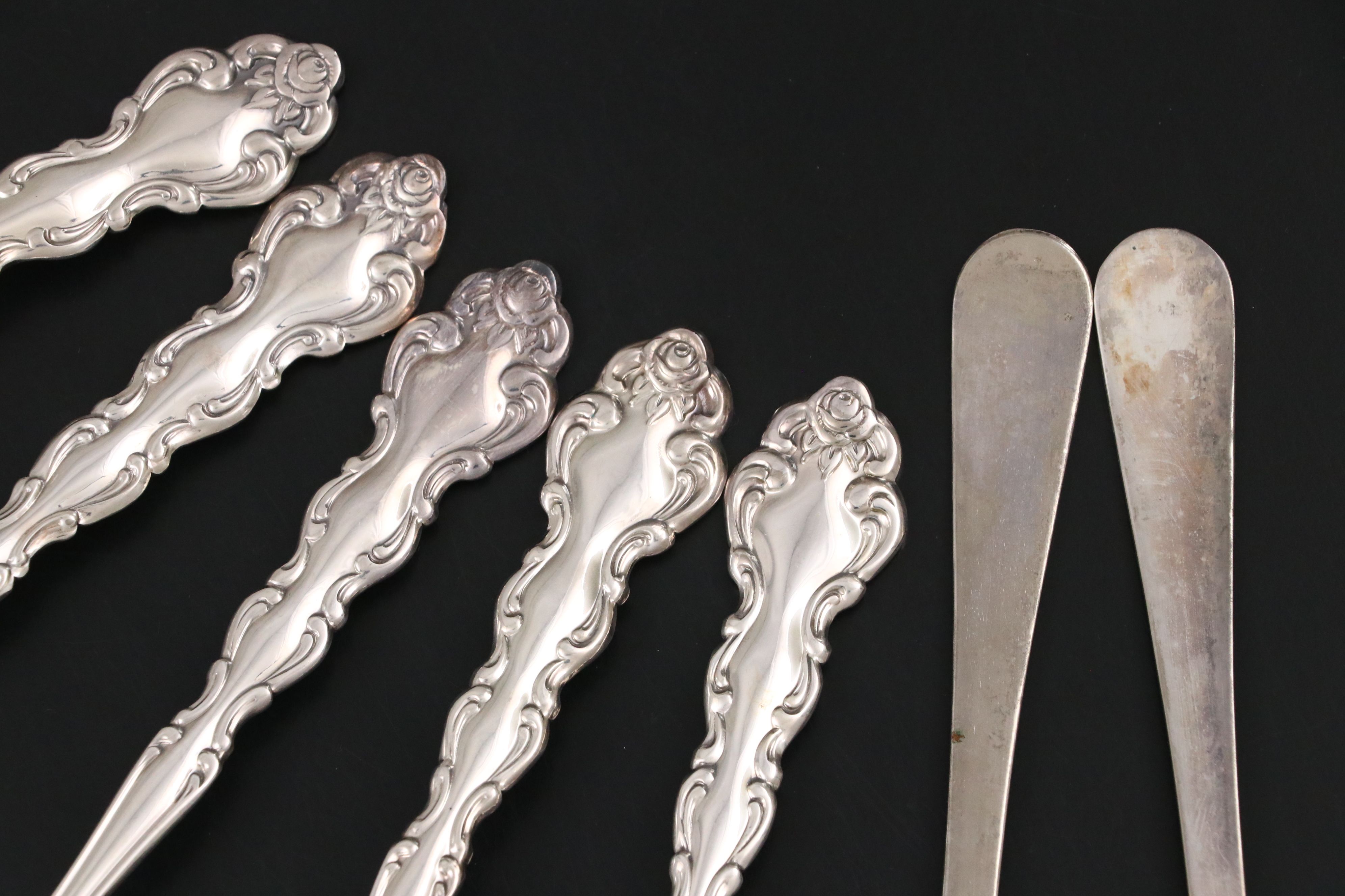 Oneida "Beethoven" Silver Plate Flatware with Other Silver Plate Salad Tongs