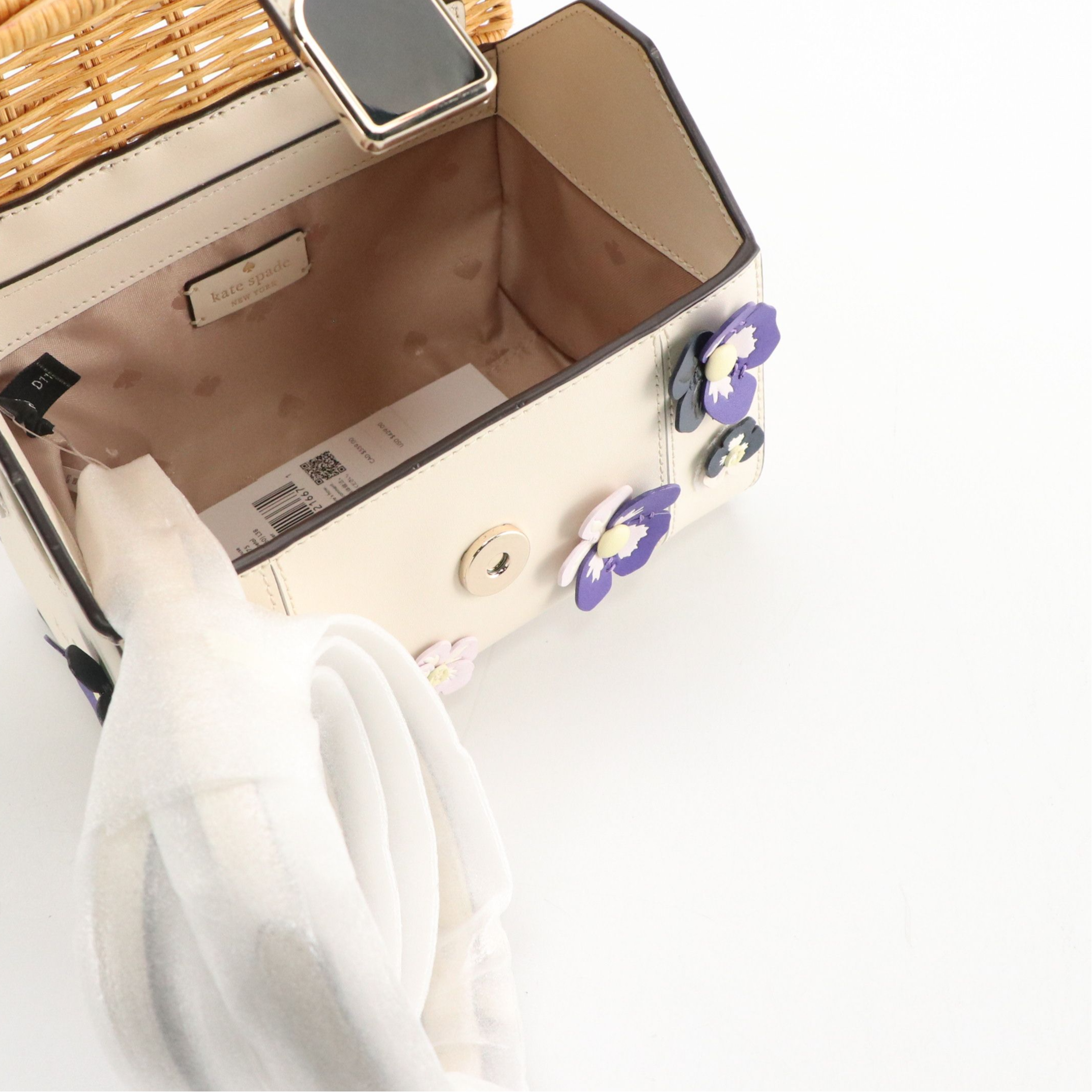 Kate Spade Wing It Polka Dot Wicker Butterfly and Wicker Birdhouse Two-Way Bags