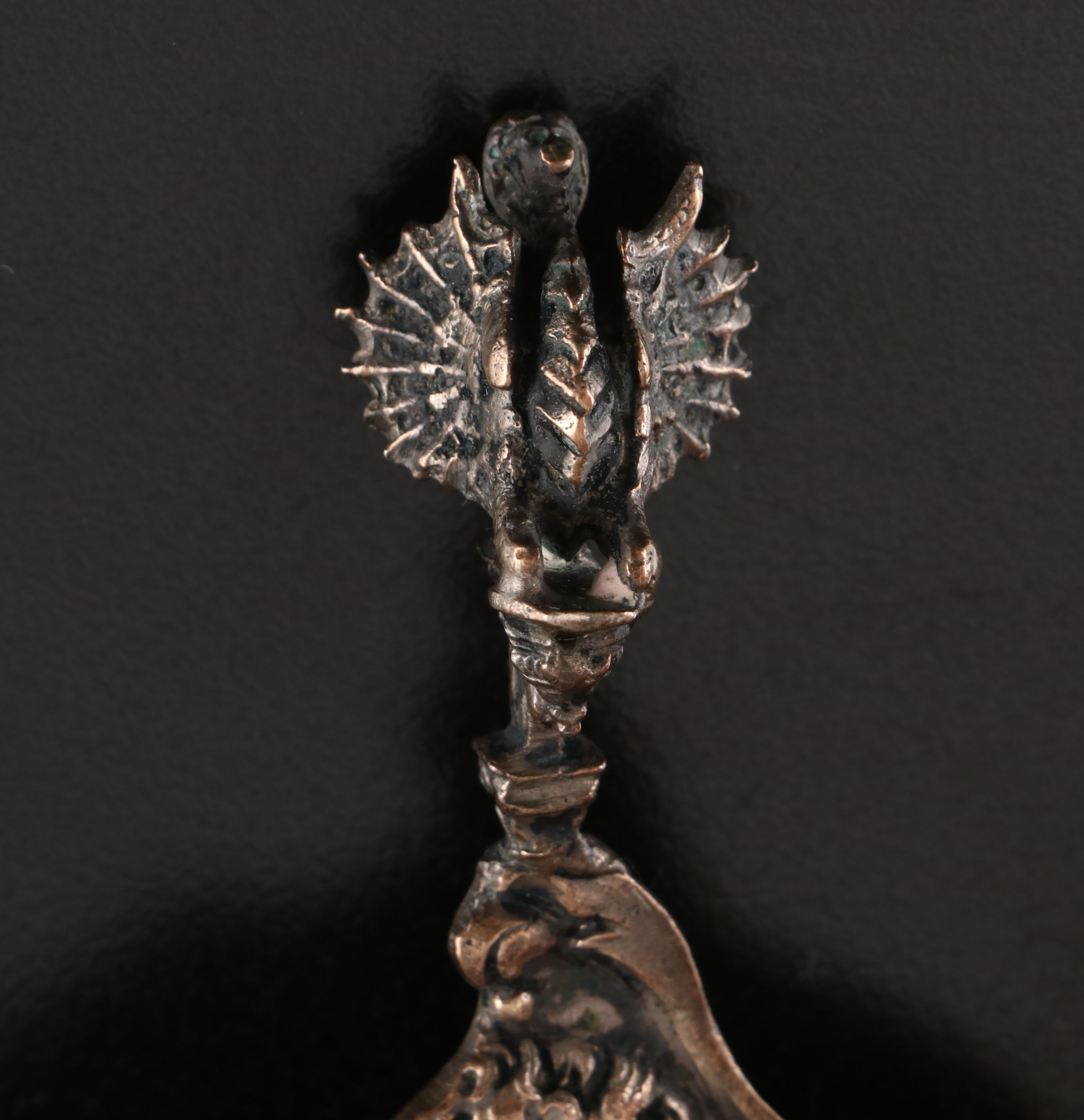 European Baroque Revival 800 Silver Tea Strainer, 19th Century