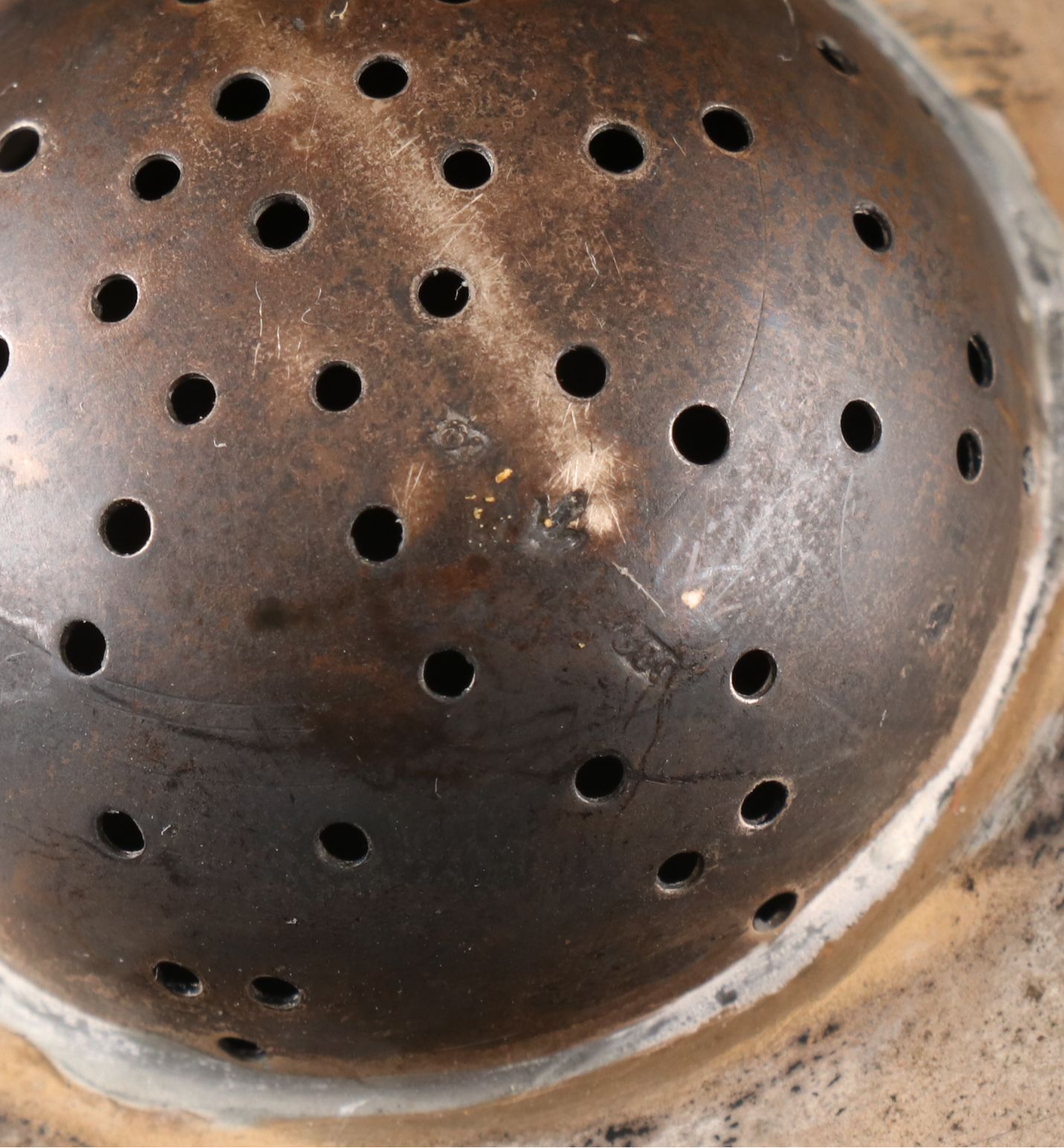 European Baroque Revival 800 Silver Tea Strainer, 19th Century