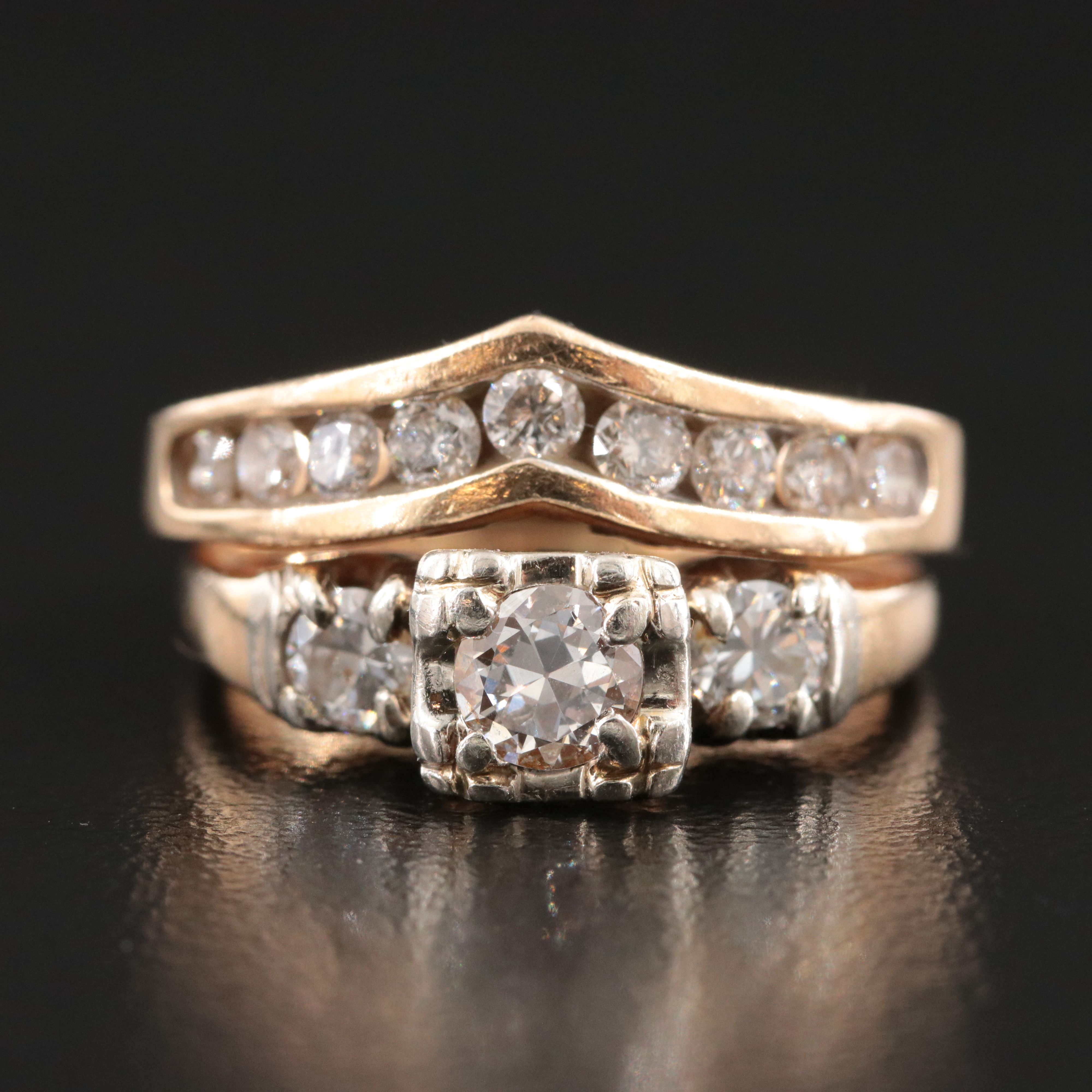 Vintage 14K 1.08 CTW Diamond Ring