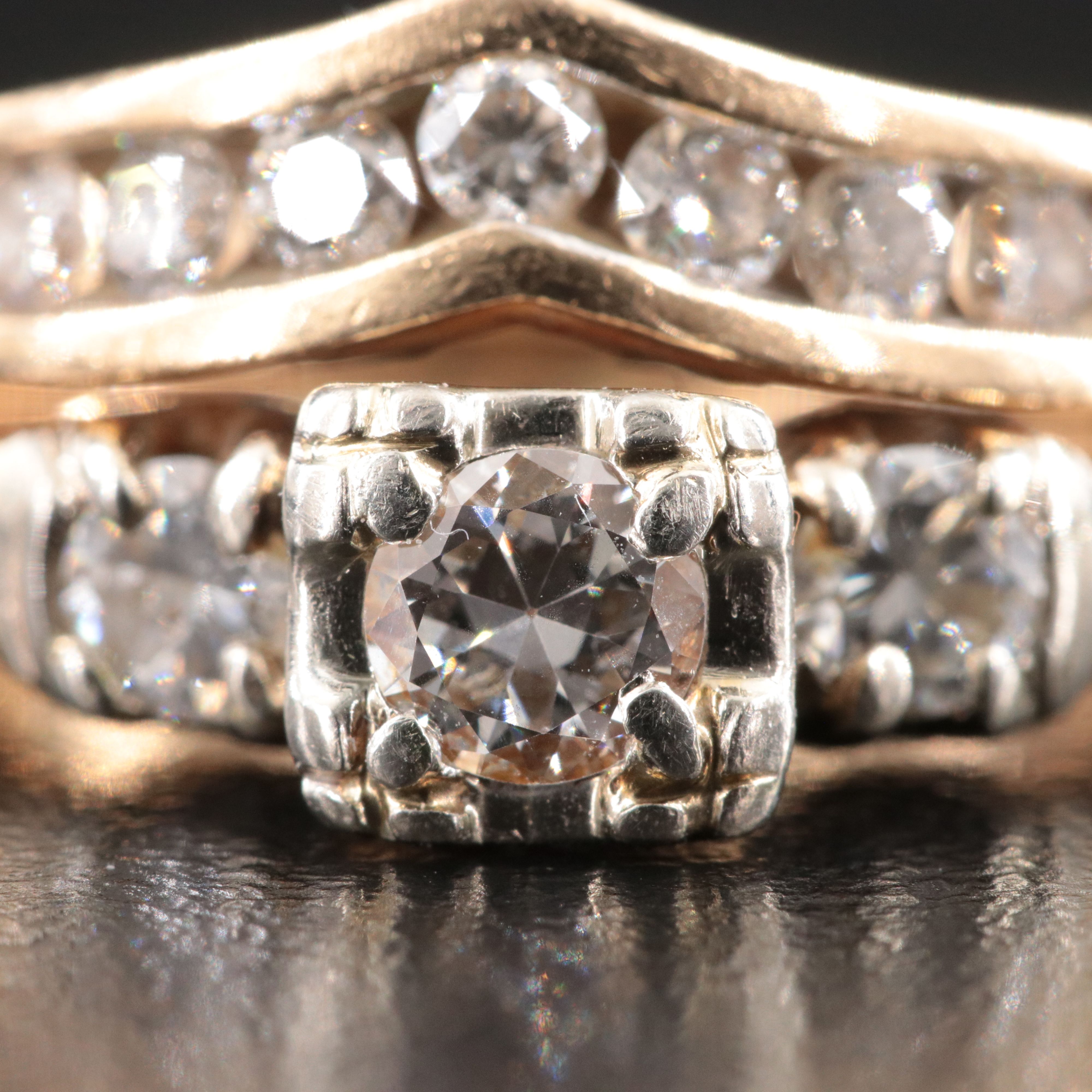 Vintage 14K 1.08 CTW Diamond Ring