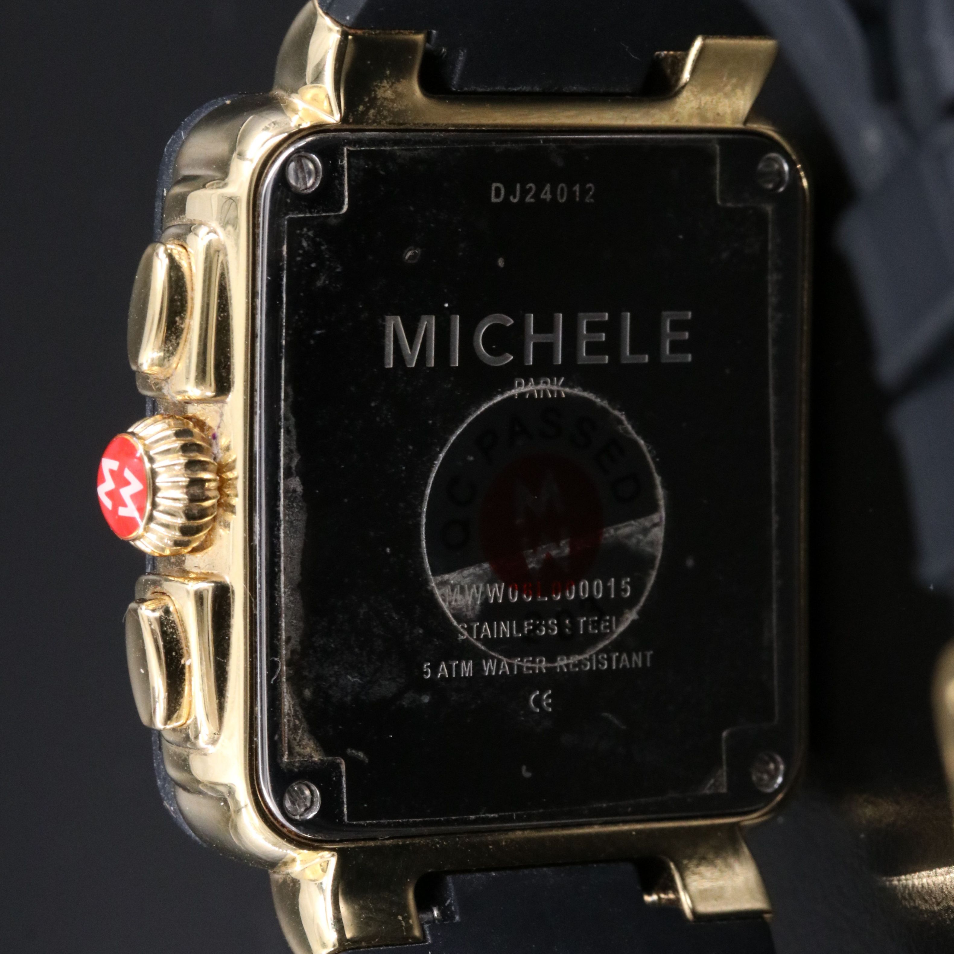 Michele Park Jelly Bean Swiss Quartz Chronograph Watch