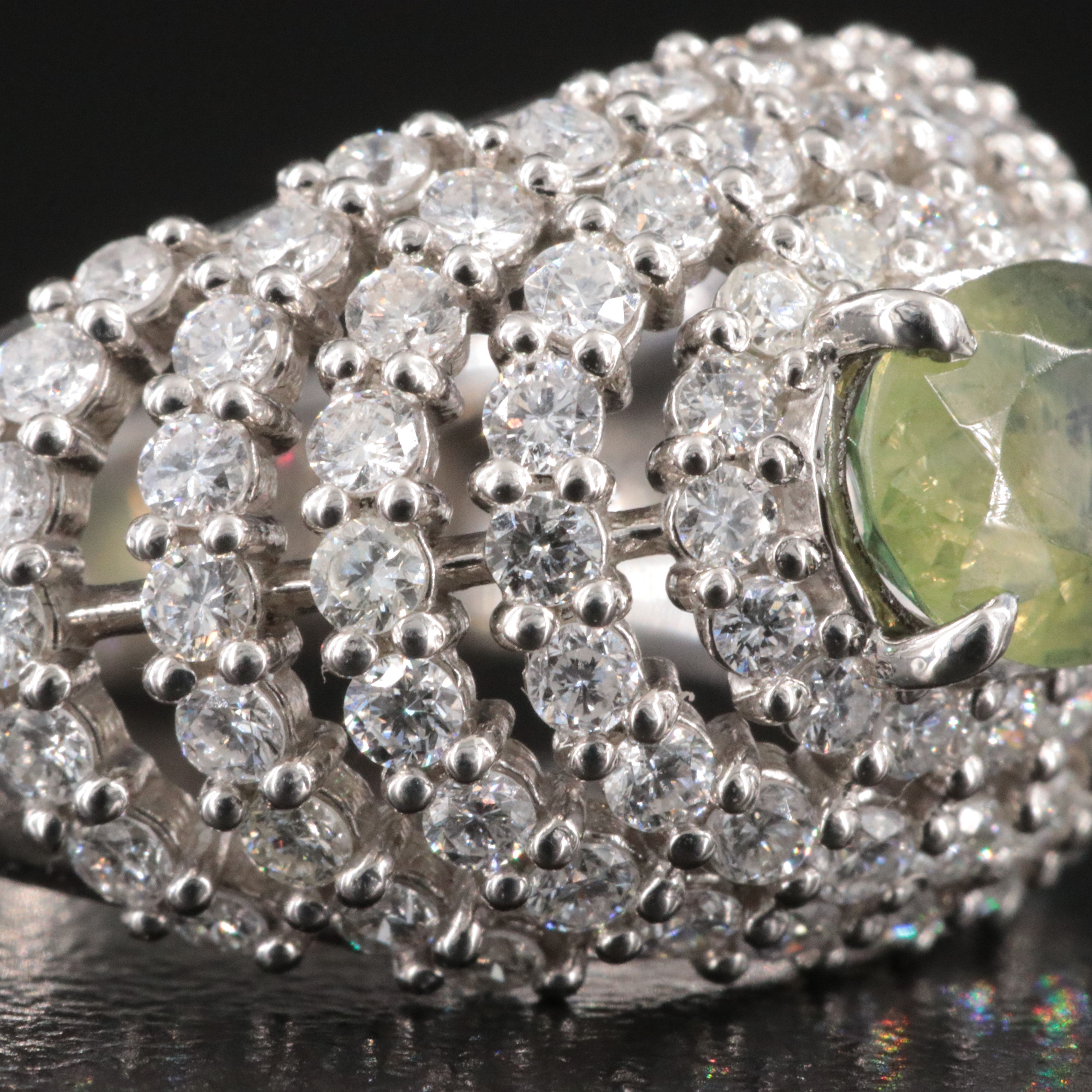 Platinum 1.10 CT Alexandrite and 1.44 CTW Diamond Dome Ring, Online GIA Report