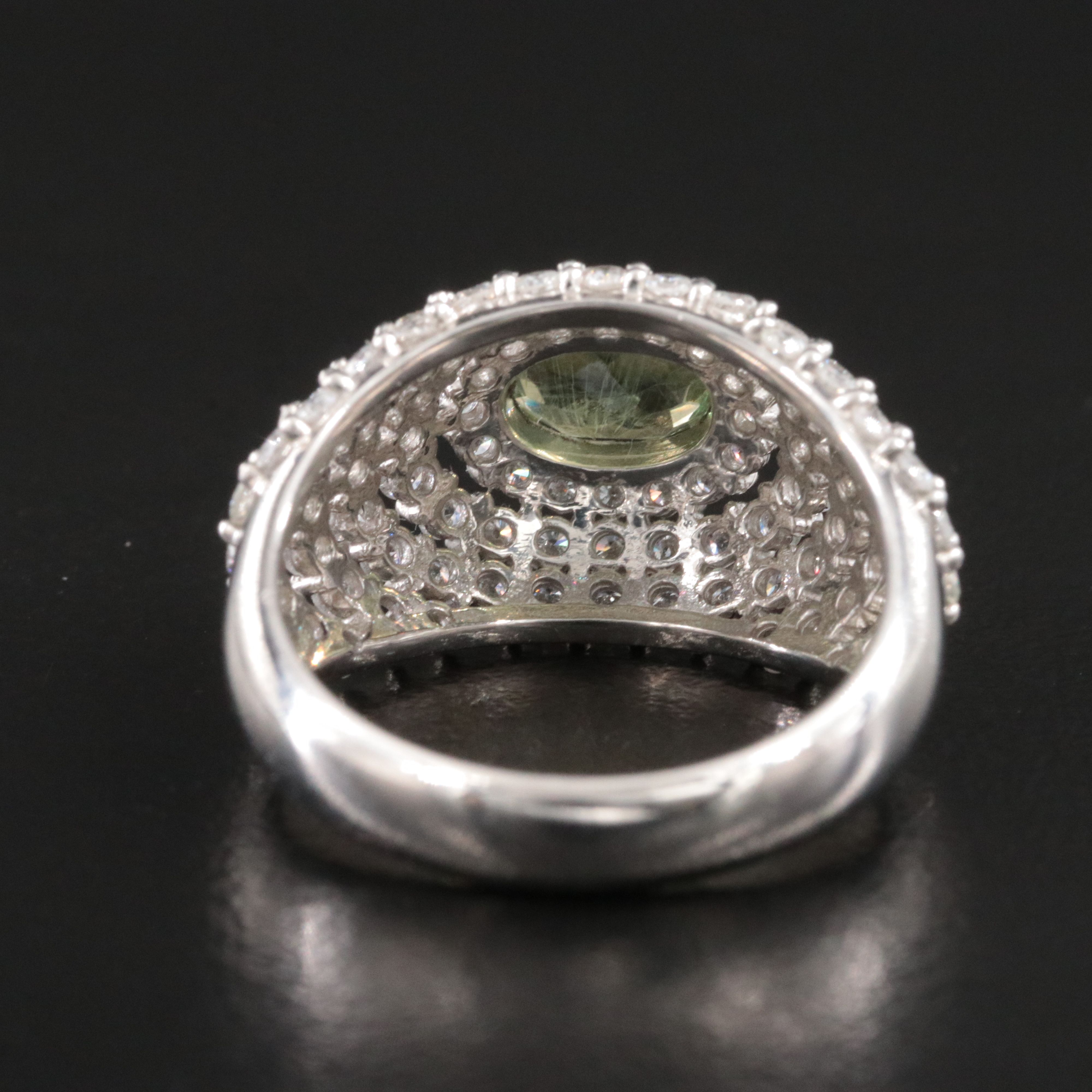 Platinum 1.10 CT Alexandrite and 1.44 CTW Diamond Dome Ring, Online GIA Report