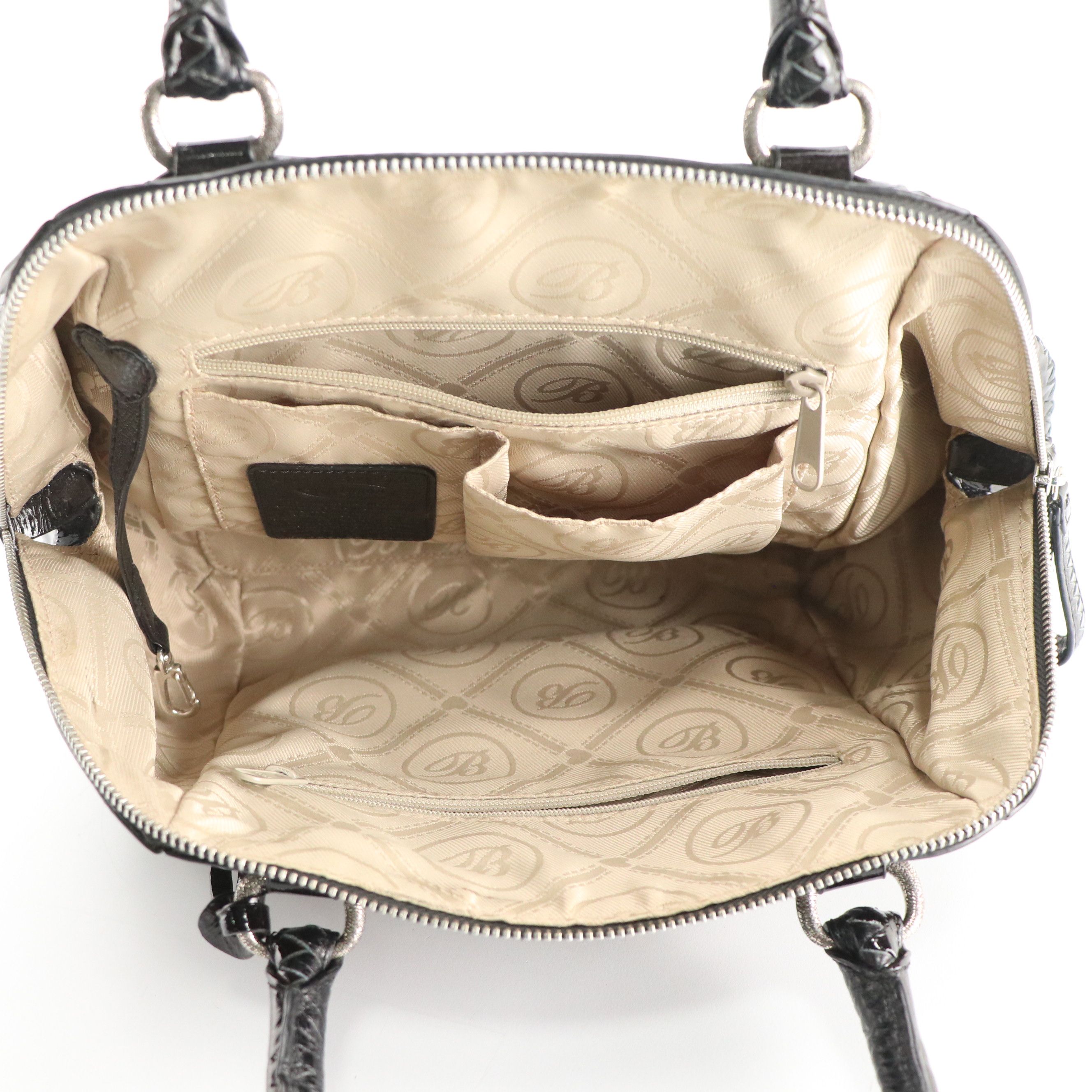 Kate Spade Black Glitter "Tinsel" Tote Bag, Brighton Embellished Leather Bag