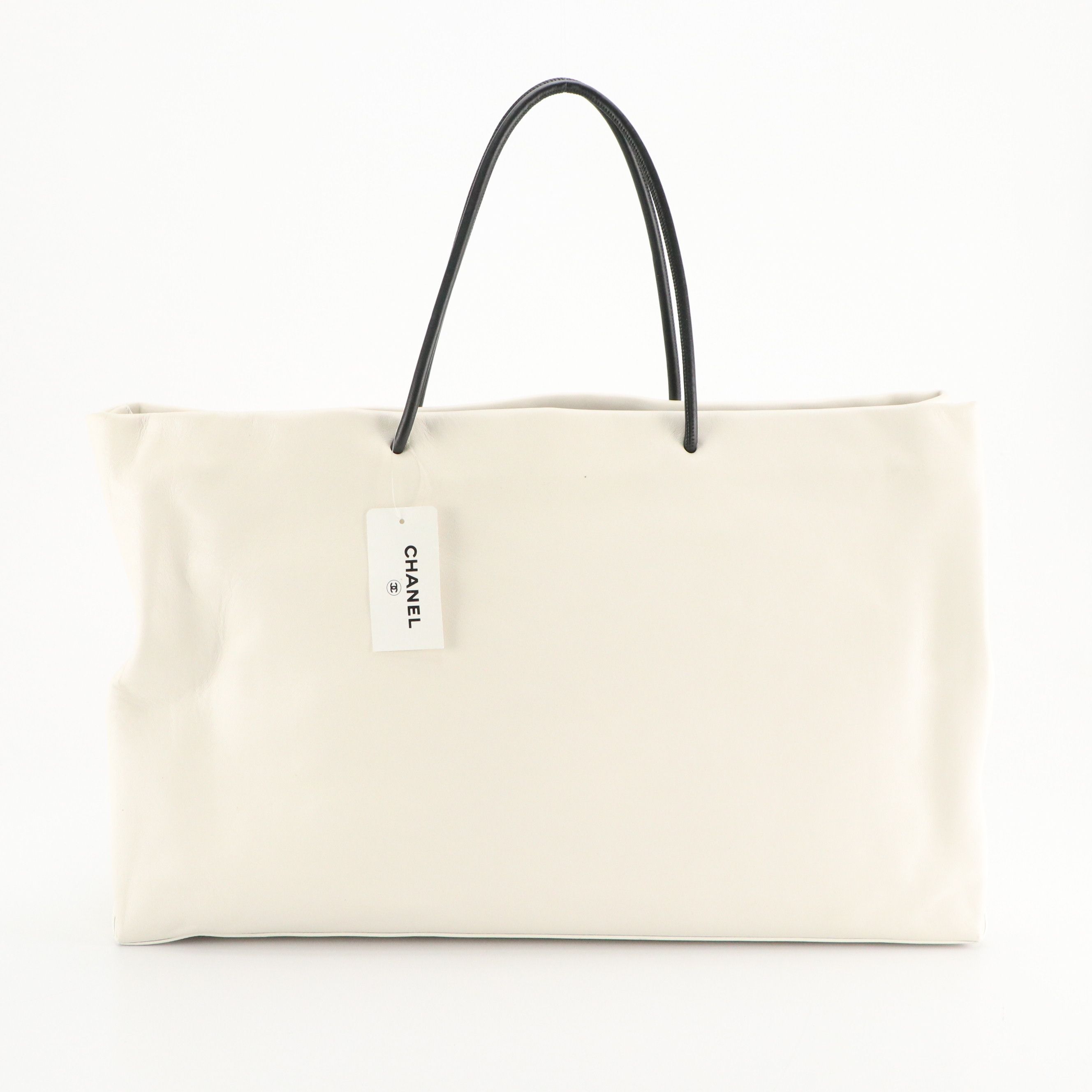 Chanel Large Essential 31 Rue Cambon Shopping Tote Bag in B&W Leather, With Tag