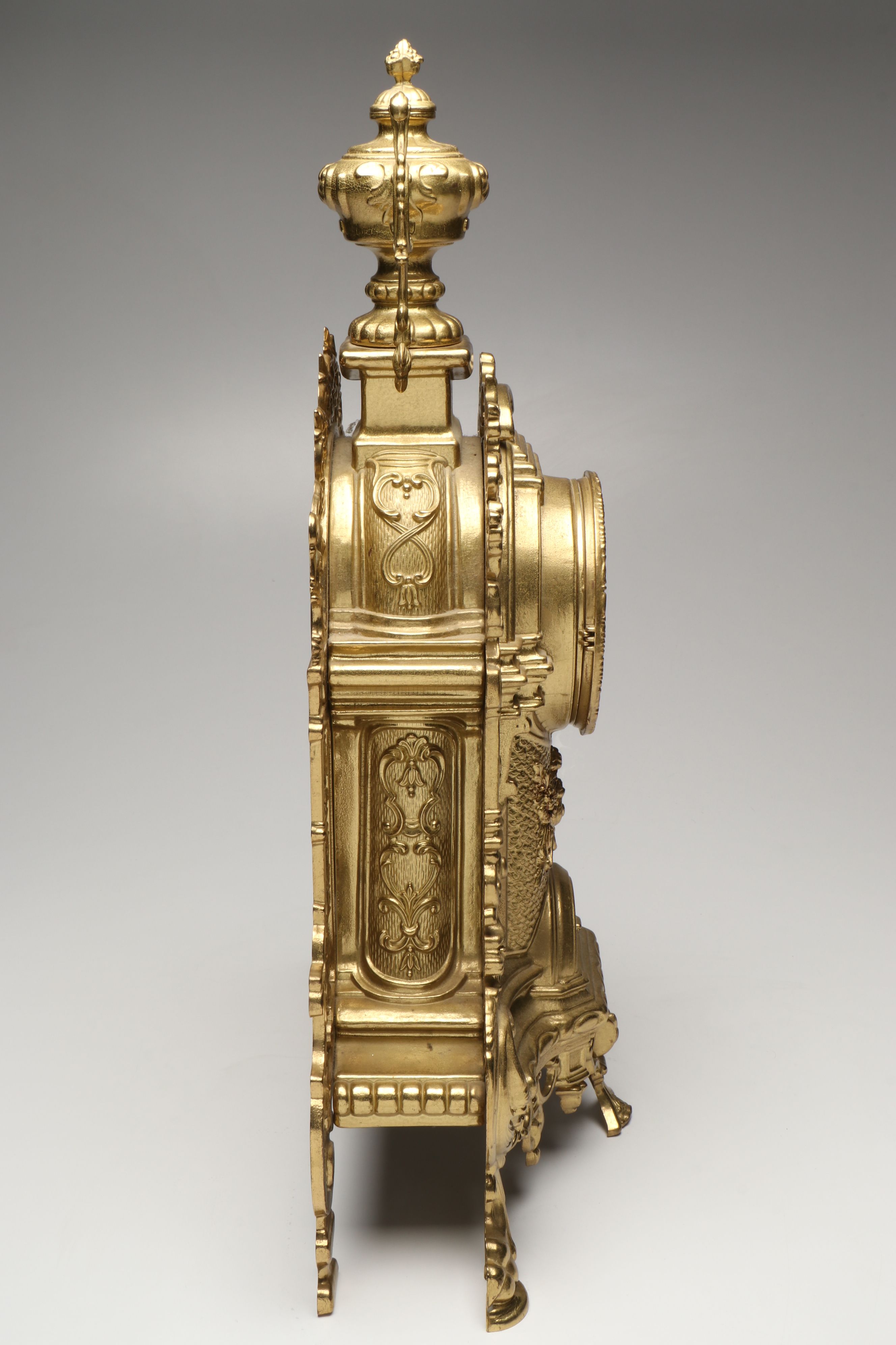 Louis XIV Style Gilt Mantel Clock