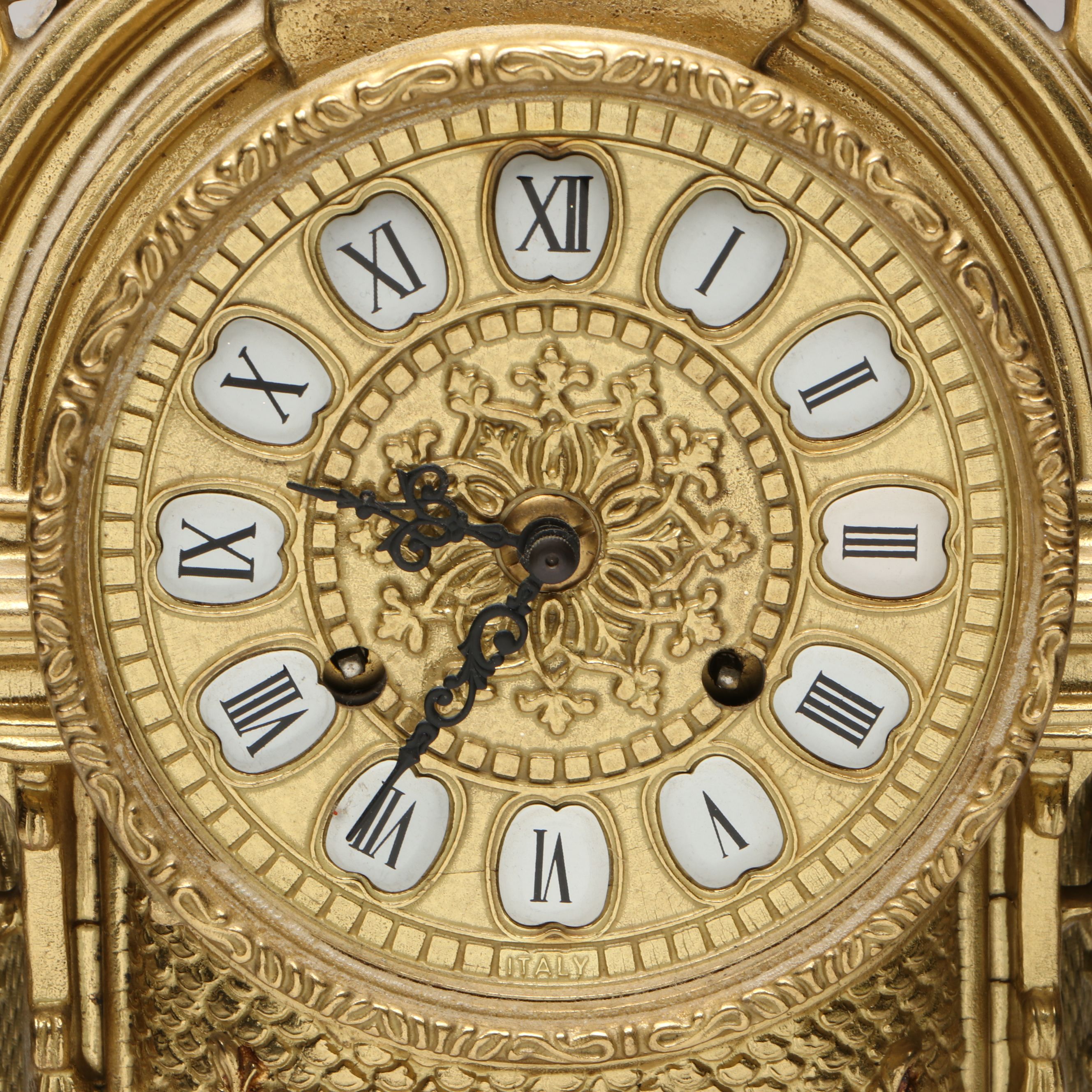 Louis XIV Style Gilt Mantel Clock