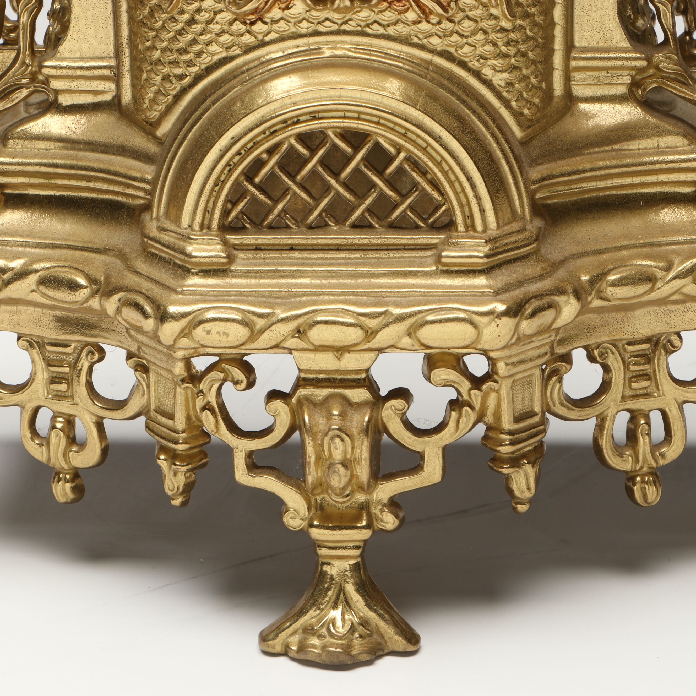 Louis XIV Style Gilt Mantel Clock