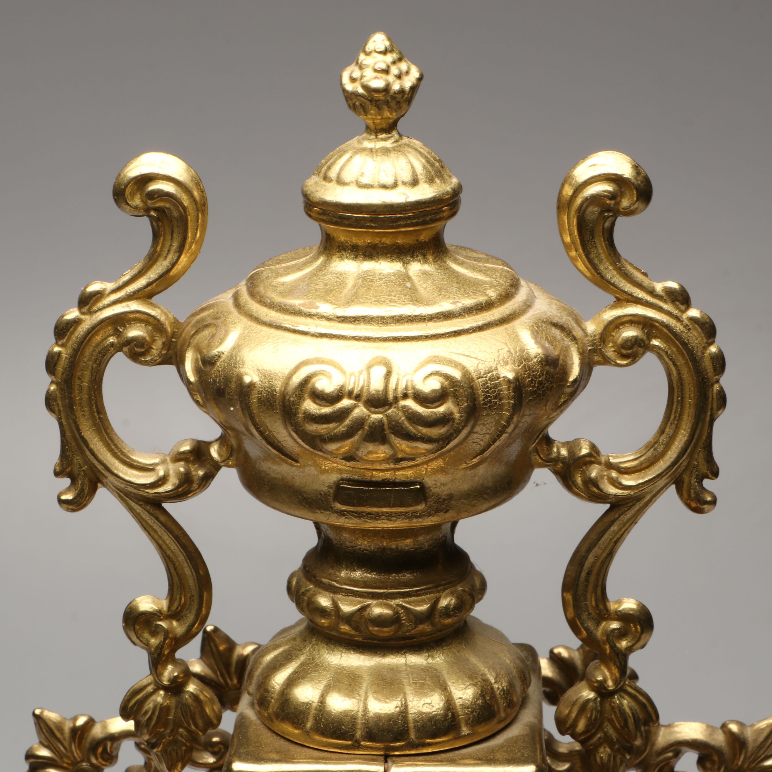 Louis XIV Style Gilt Mantel Clock