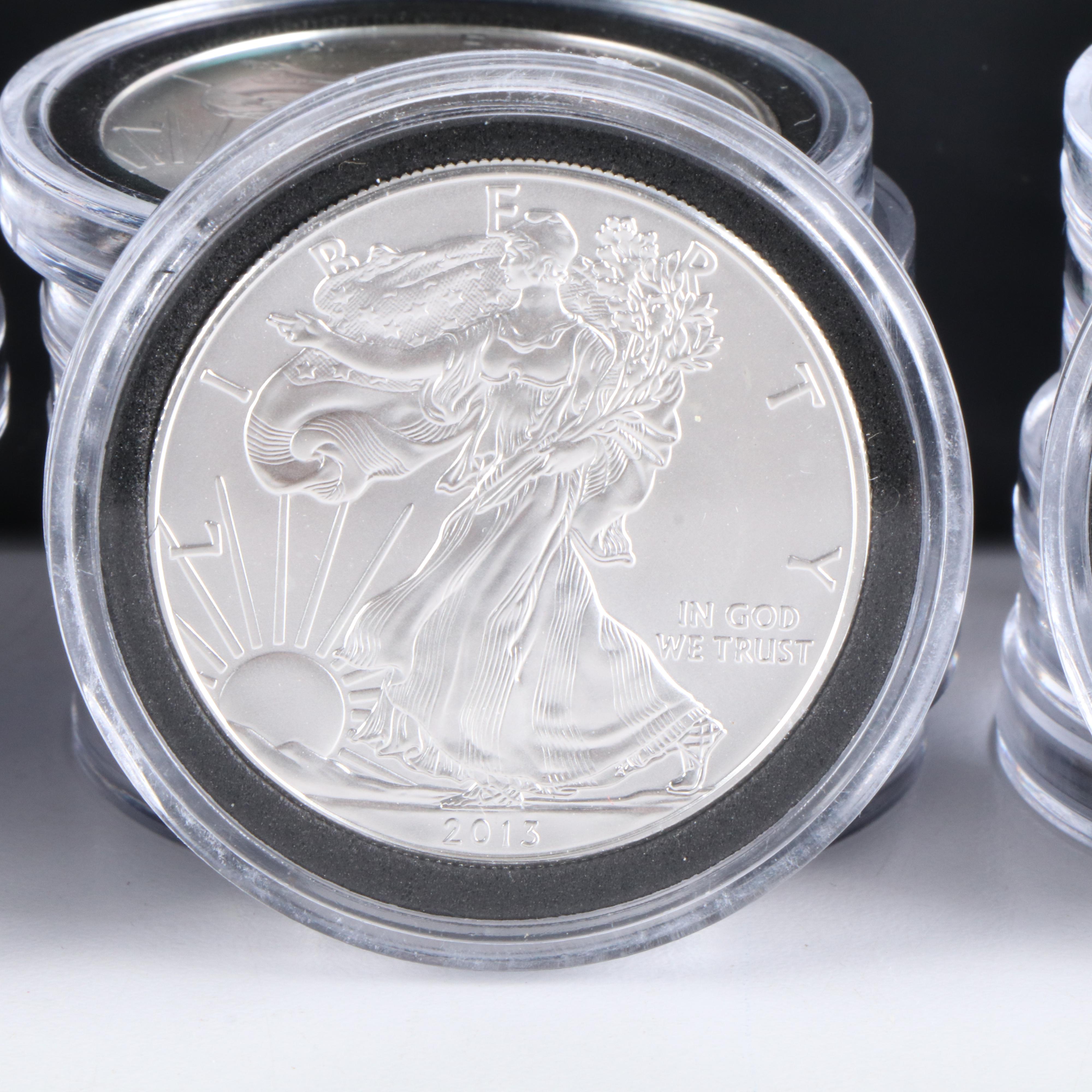 Box of Twenty-Three 2013 American Silver Eagle Bullion Coins