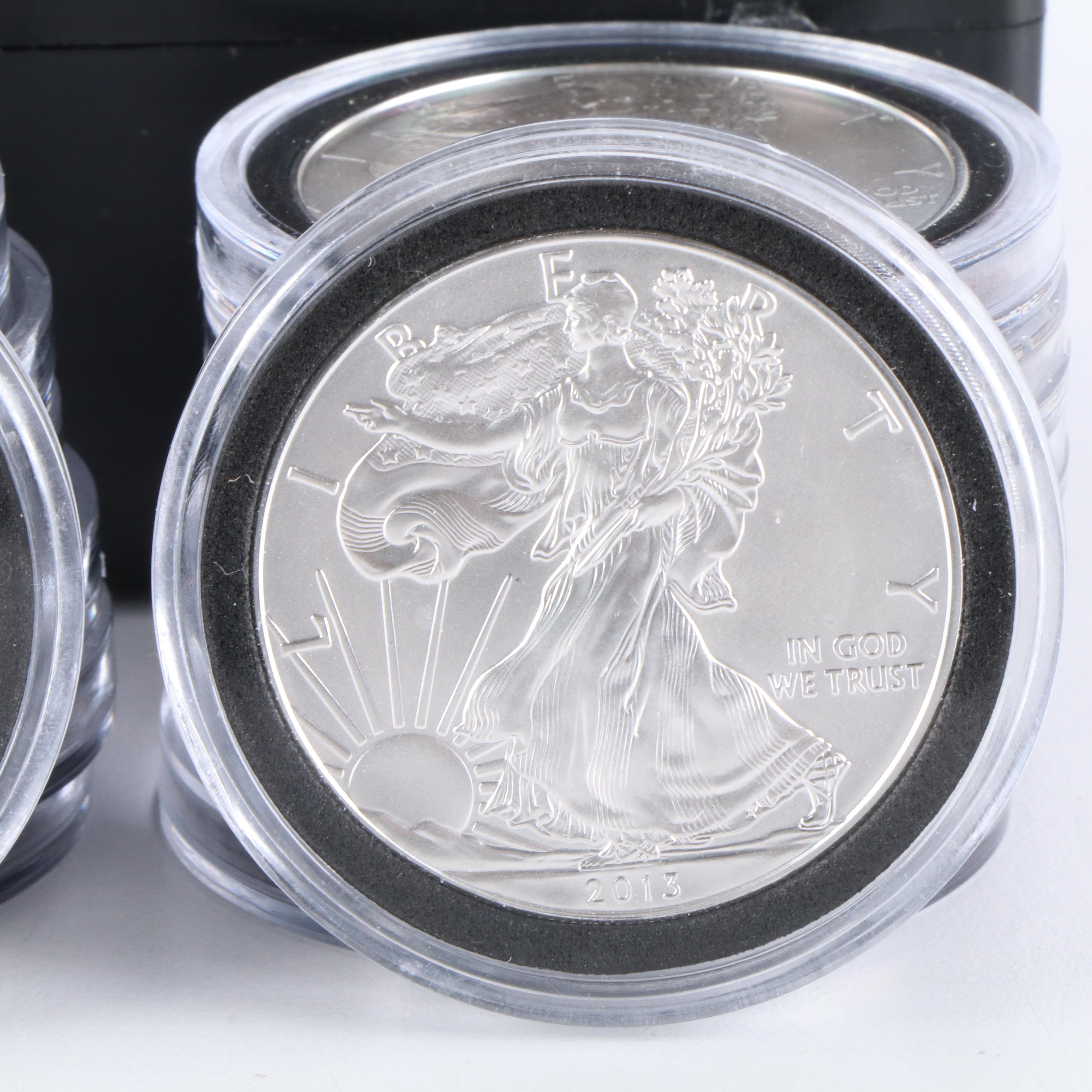 Box of Twenty-Three 2013 American Silver Eagle Bullion Coins