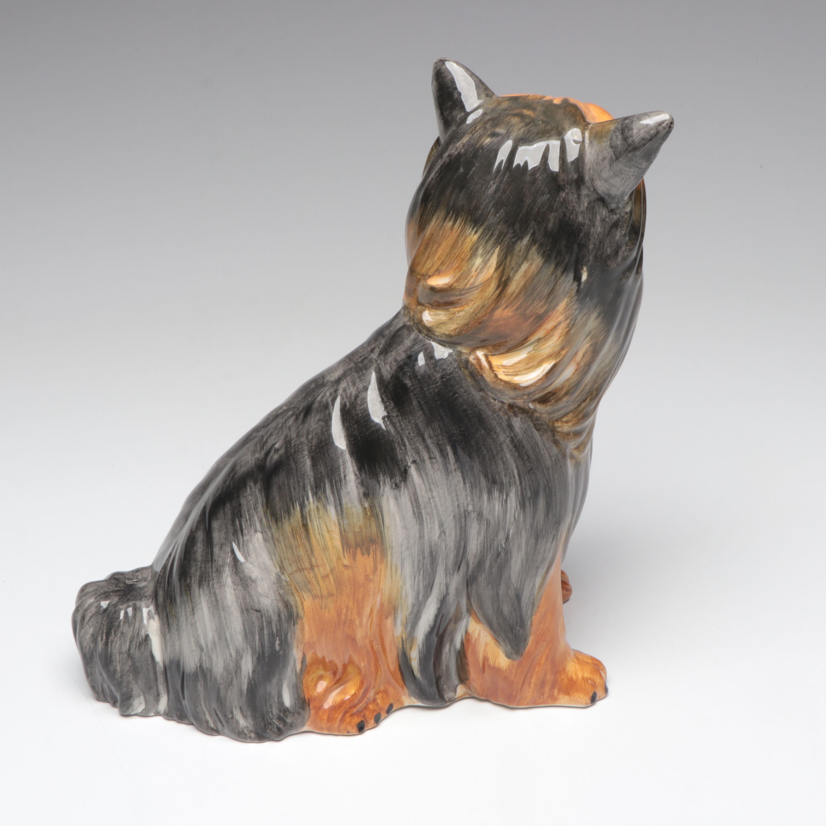 Hand-Painted Ceramic Yorkshire Terrier Figurine