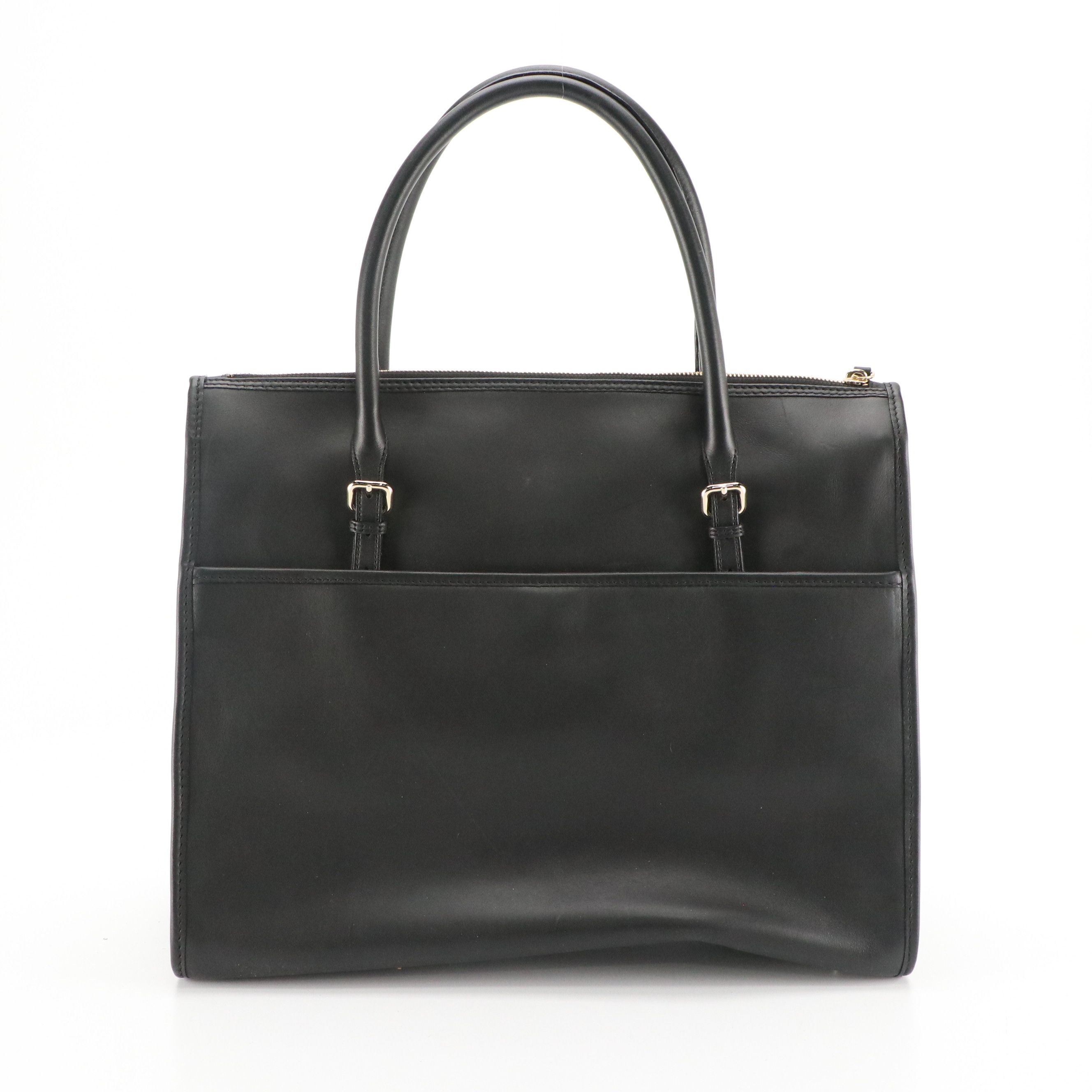 Kate Spade Vanston Maryclare Top Handle Tote Bag in Black Calfskin Leather
