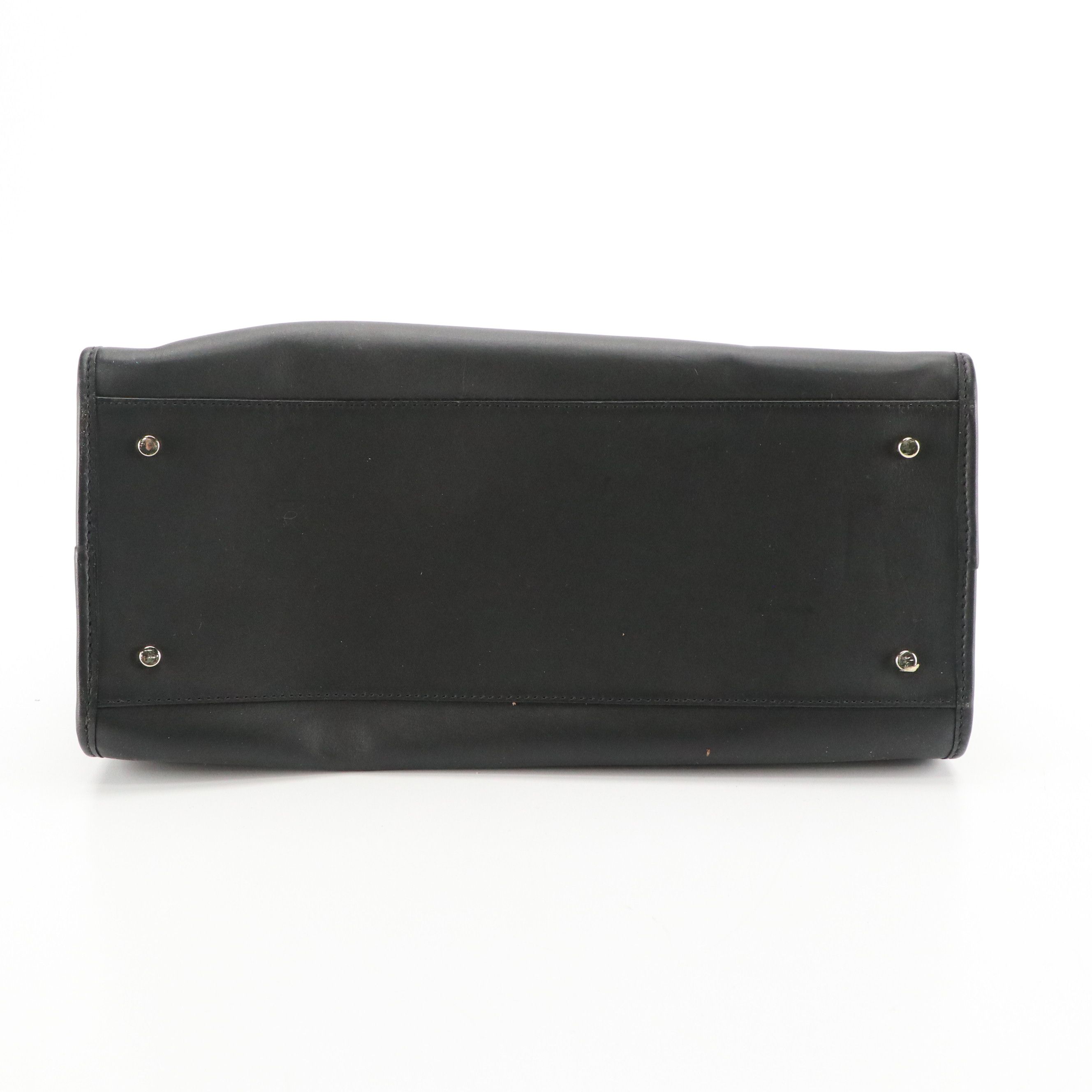 Kate Spade Vanston Maryclare Top Handle Tote Bag in Black Calfskin Leather