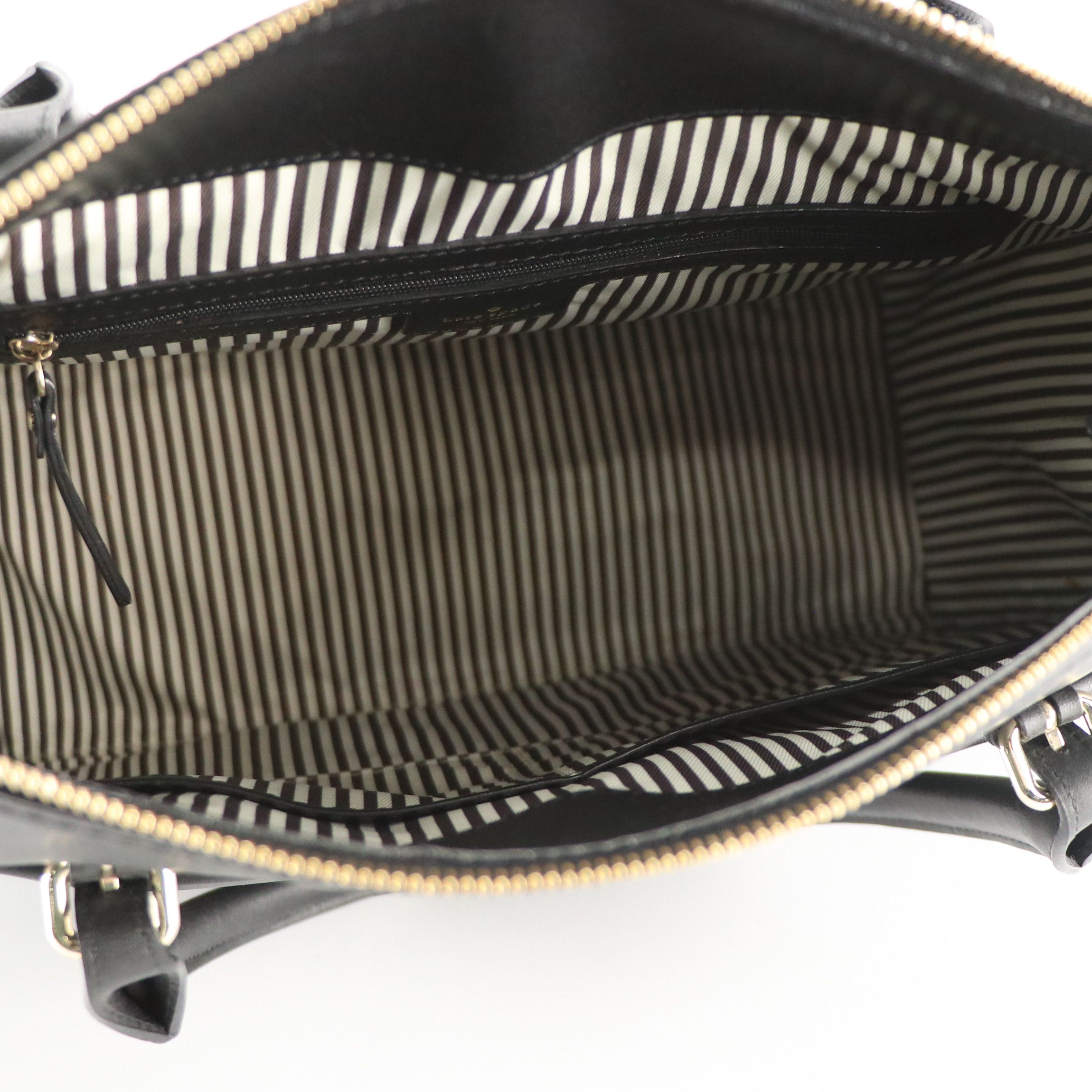 Kate Spade Vanston Maryclare Top Handle Tote Bag in Black Calfskin Leather