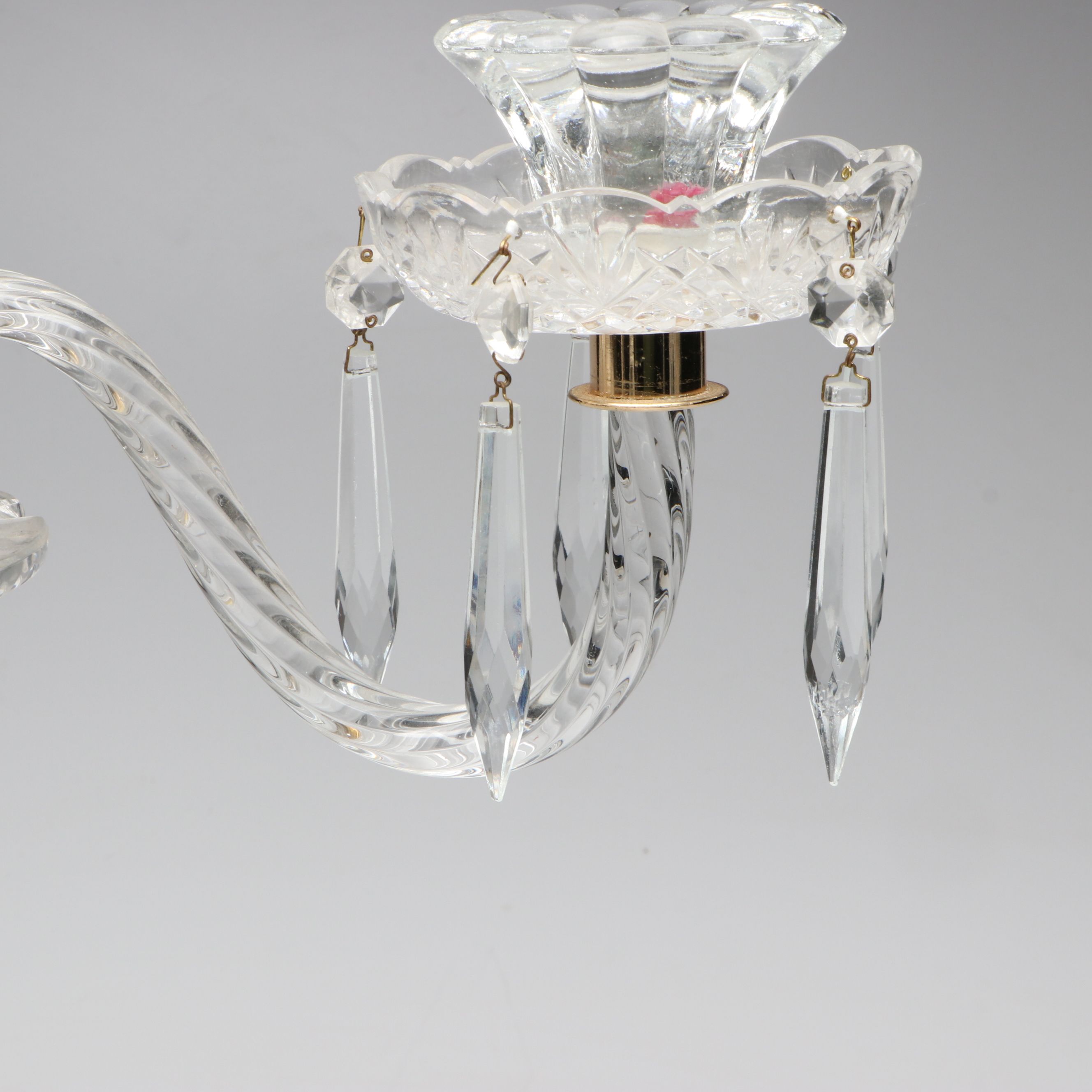 Cut Crystal Triple Candelabra