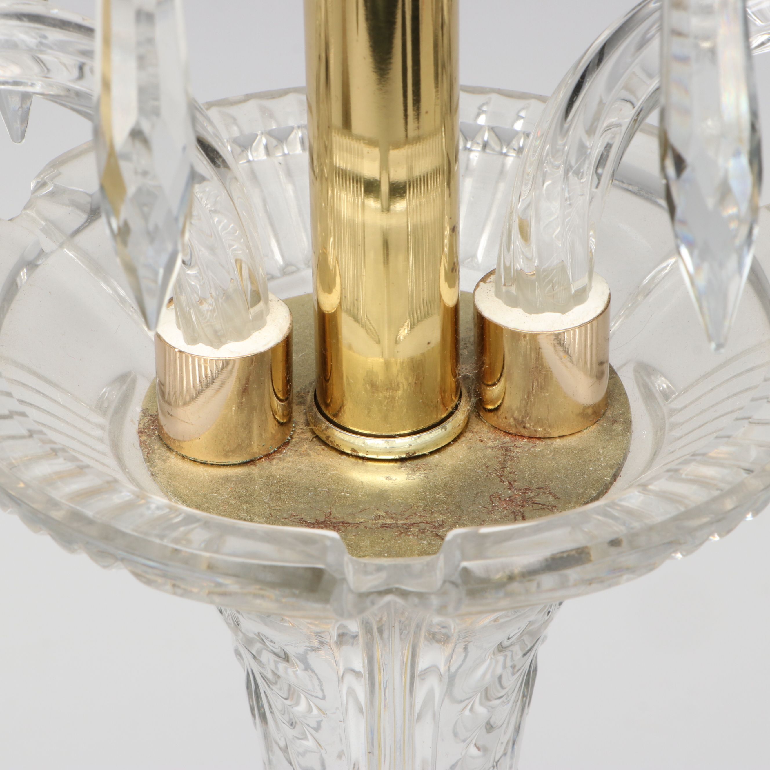 Cut Crystal Triple Candelabra