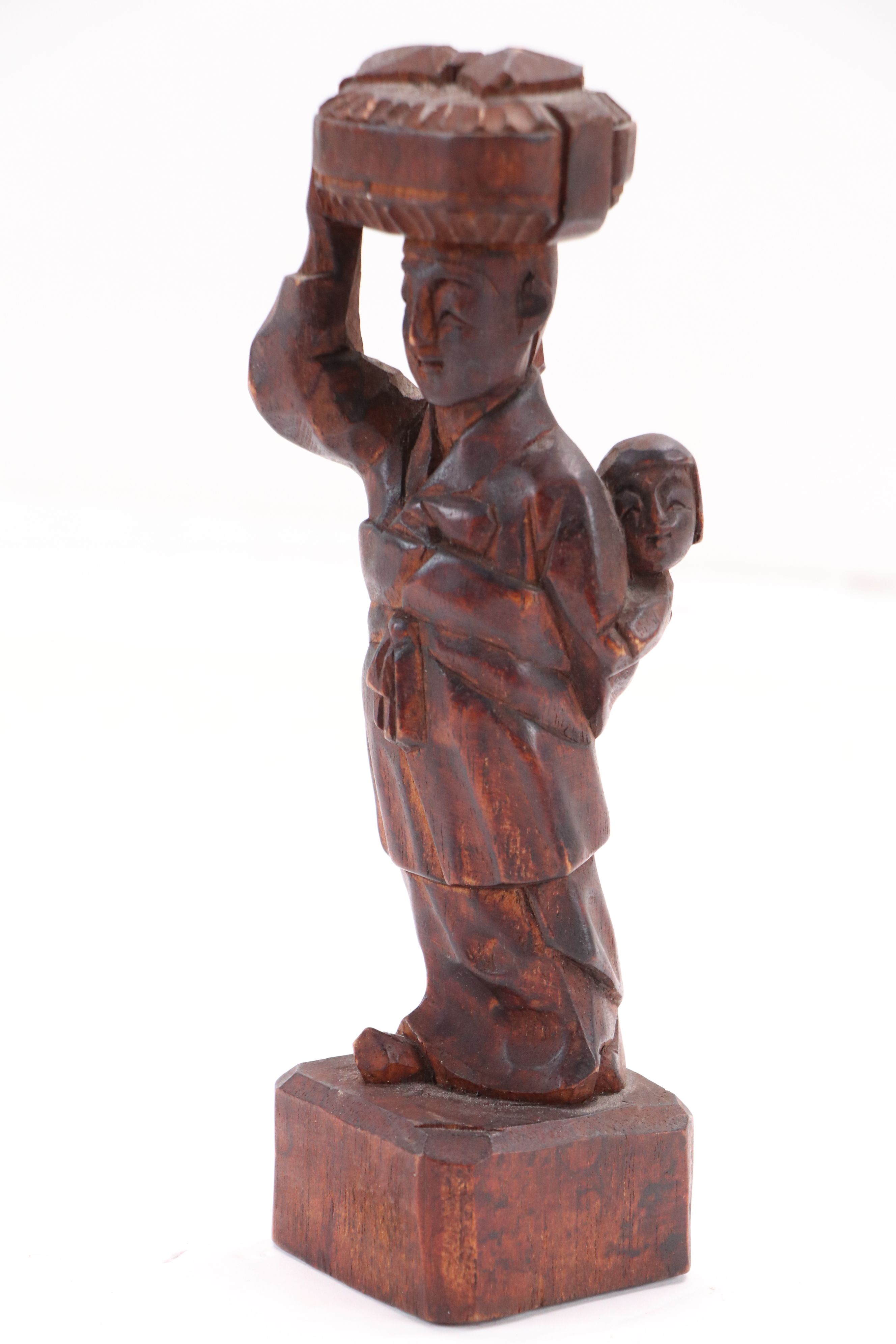 Chinese School Hand-Carved Wooden Figures