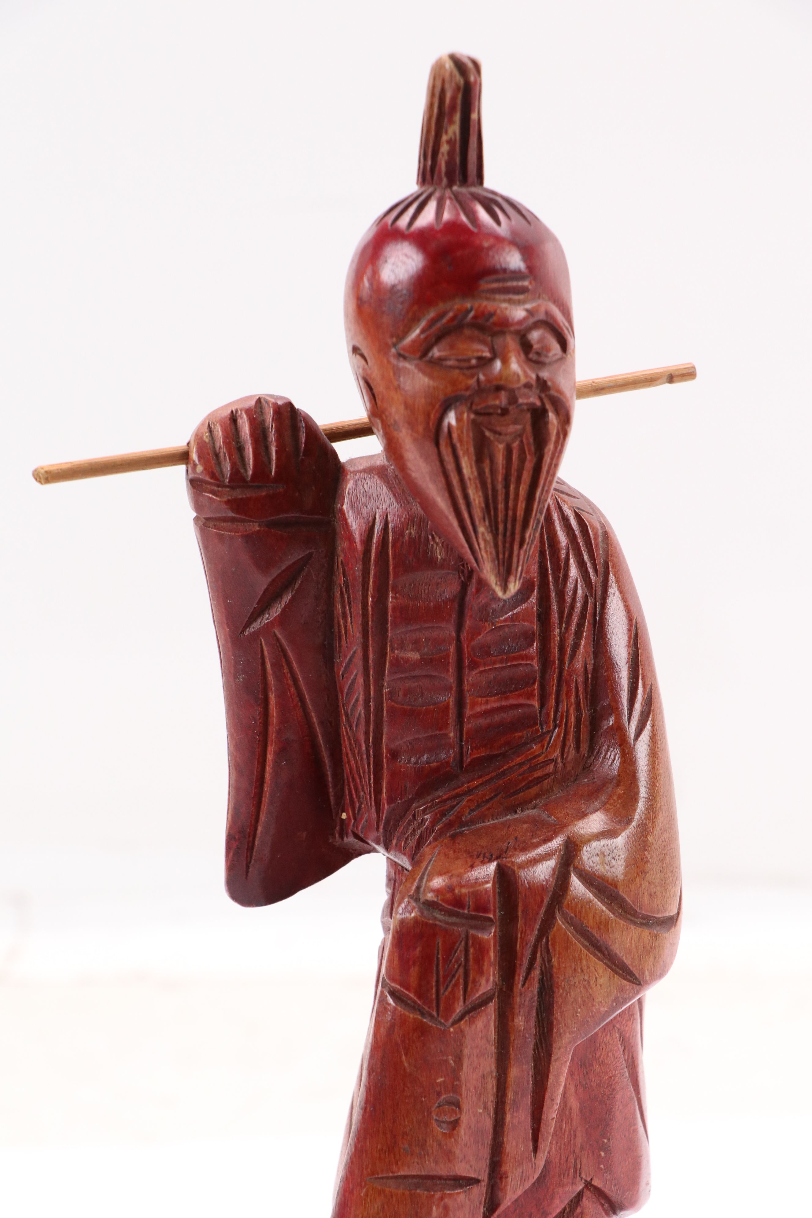 Chinese School Hand-Carved Wooden Figures