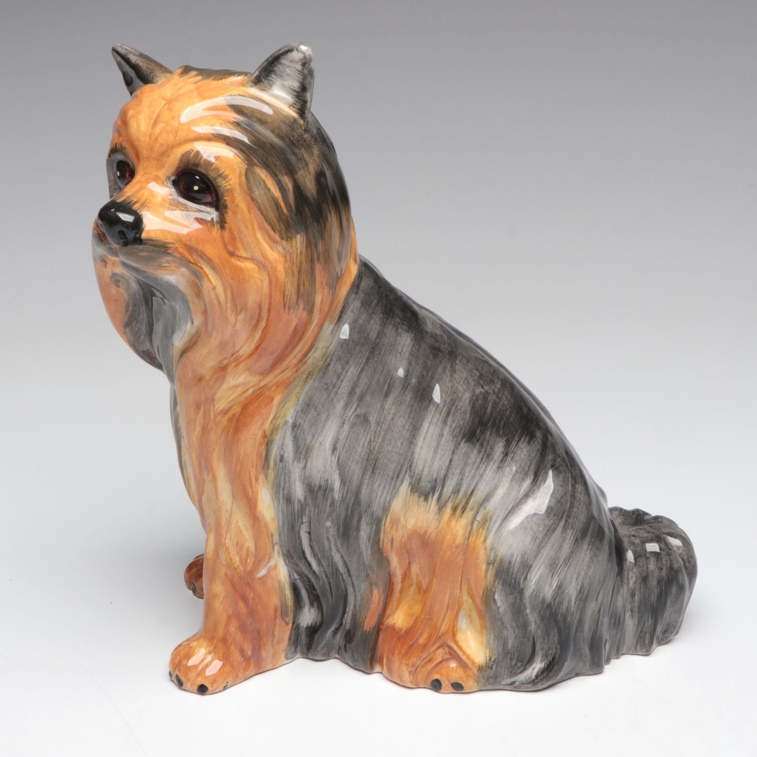 Hand-Painted Ceramic Yorkshire Terrier Figurine