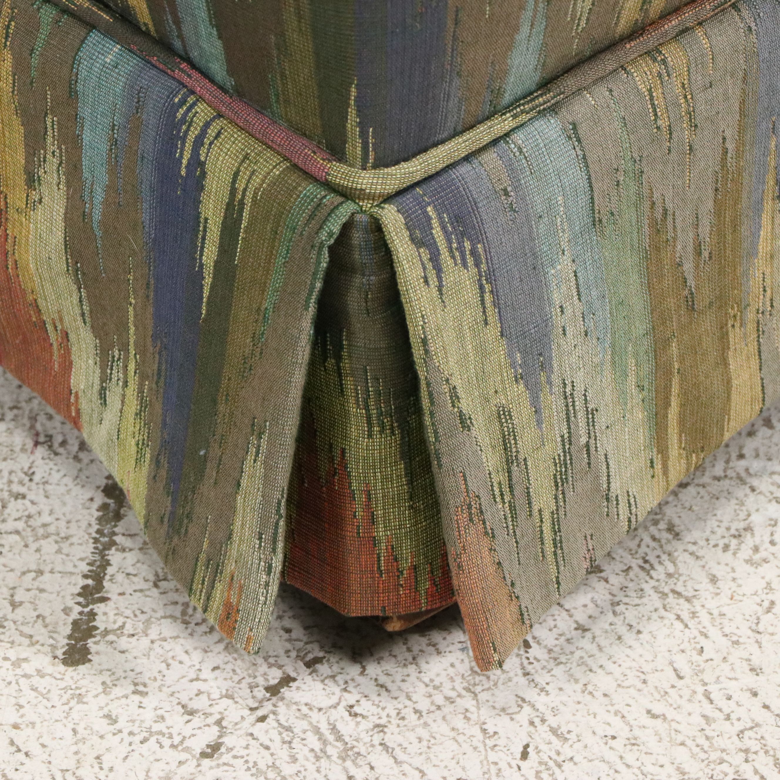 Pair of Vintage Flame Stitch Pattern Upholstered Club Chairs