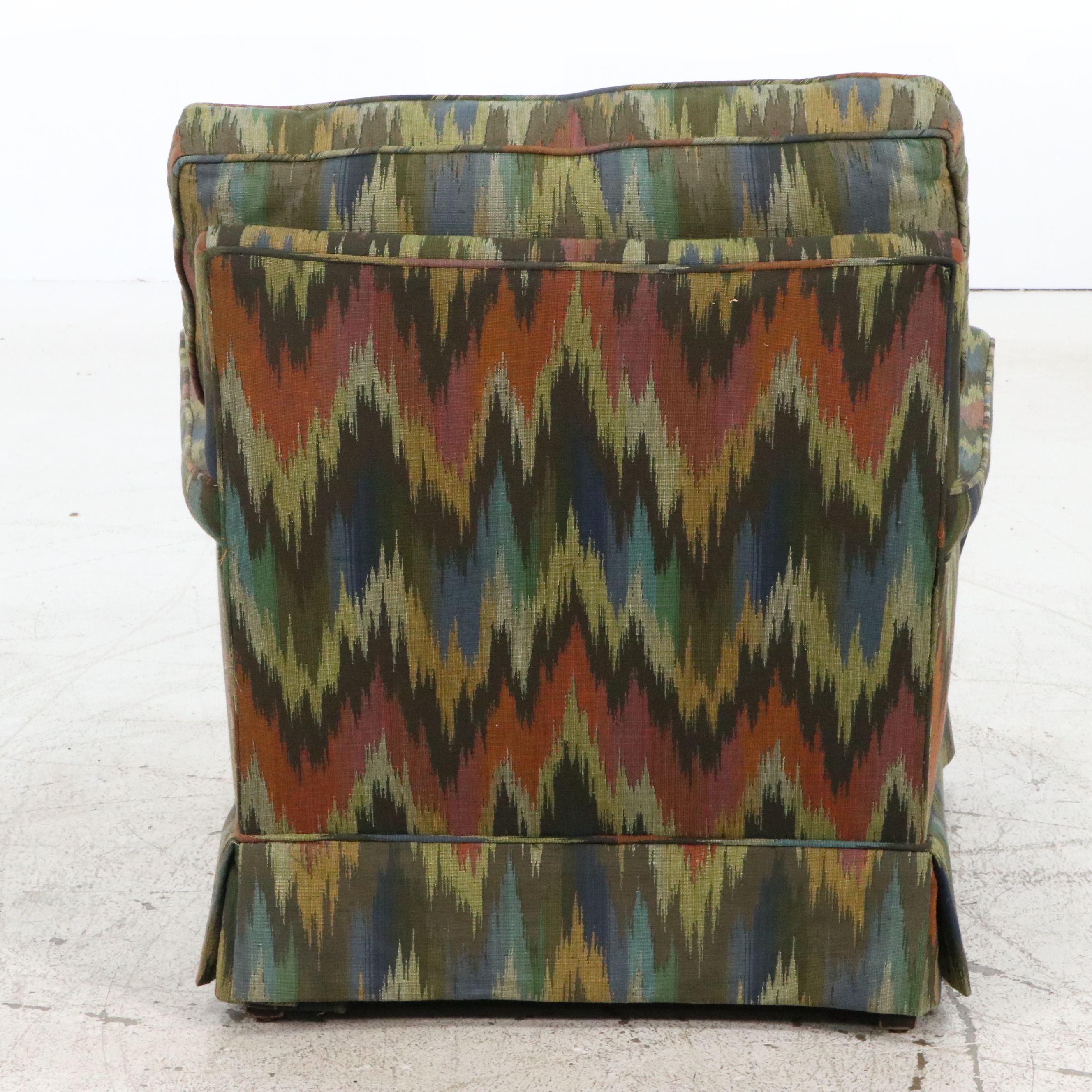 Pair of Vintage Flame Stitch Pattern Upholstered Club Chairs