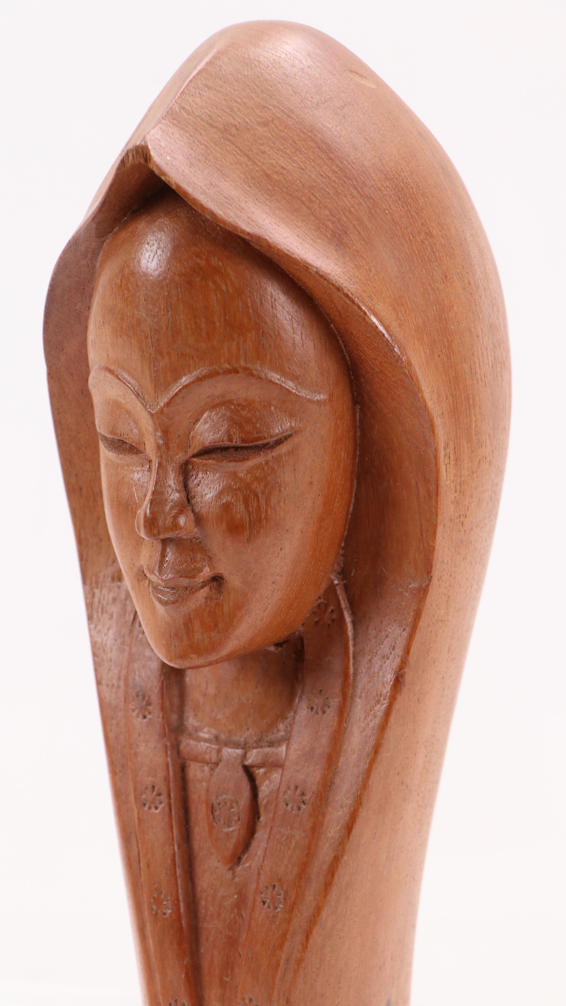 Southeast Asian Hand-Carved Wood Figures and Decorative Wall Mask