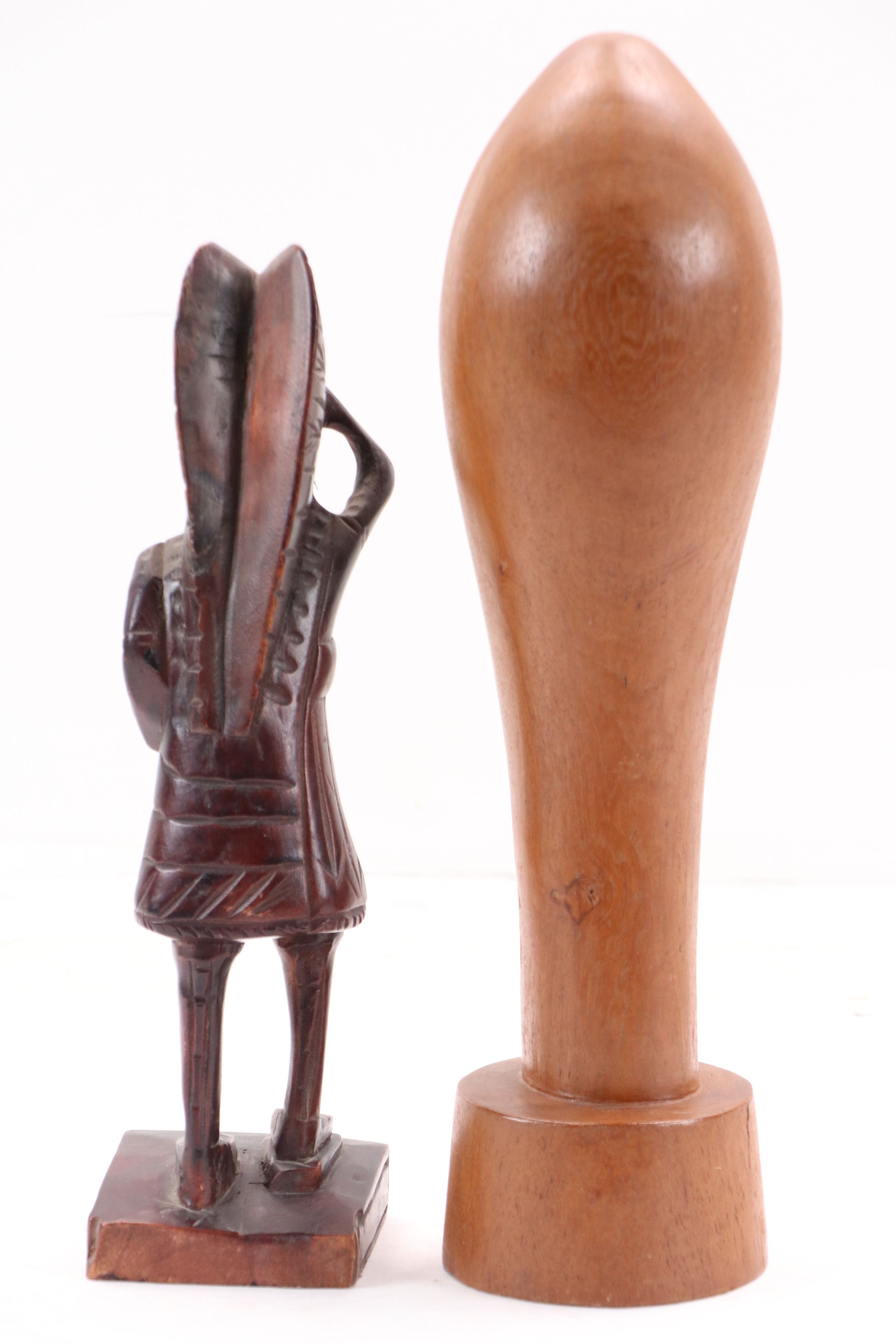 Southeast Asian Hand-Carved Wood Figures and Decorative Wall Mask