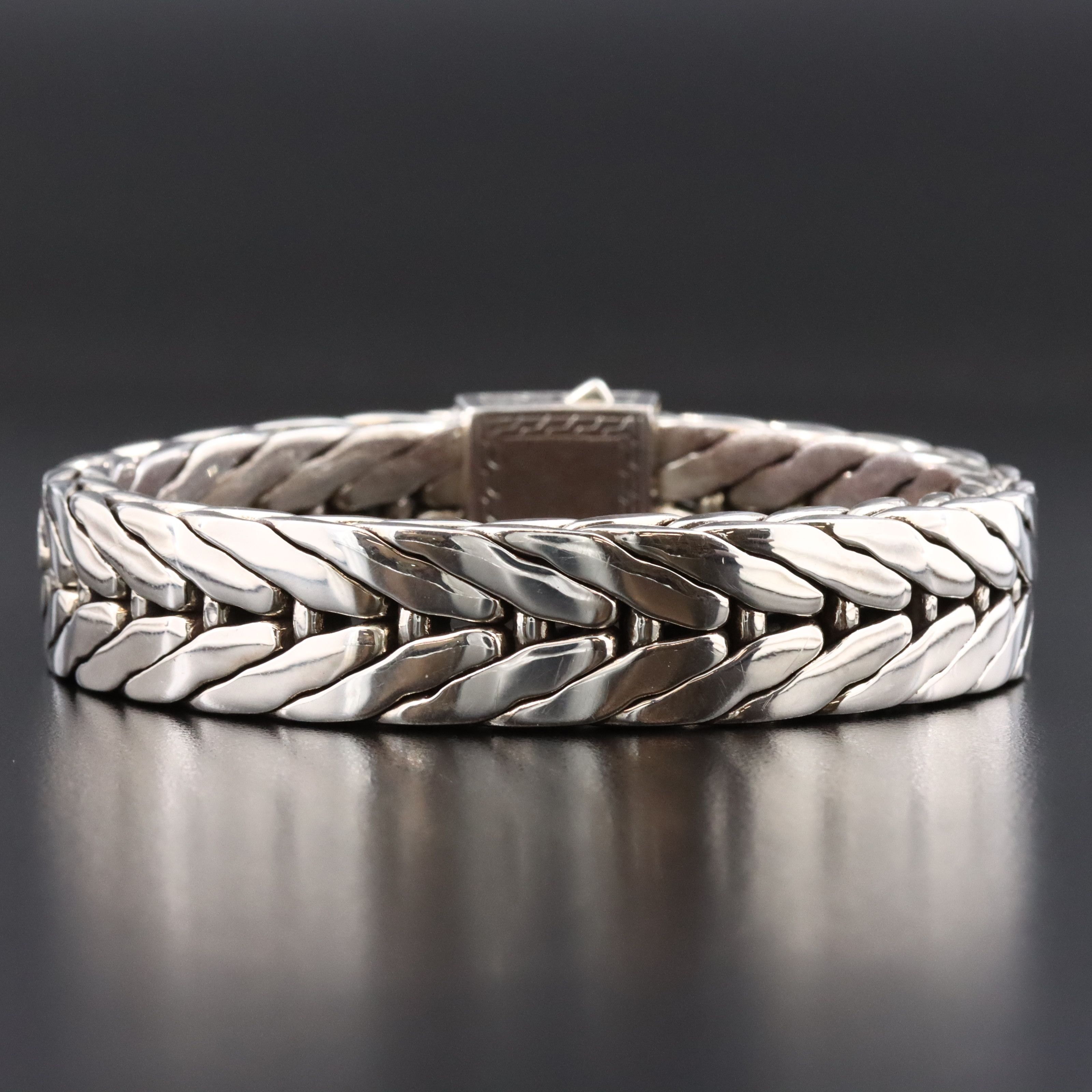 John Hardy Modern Chain Sterling Bracelet with 18K Bonded Gold Accent