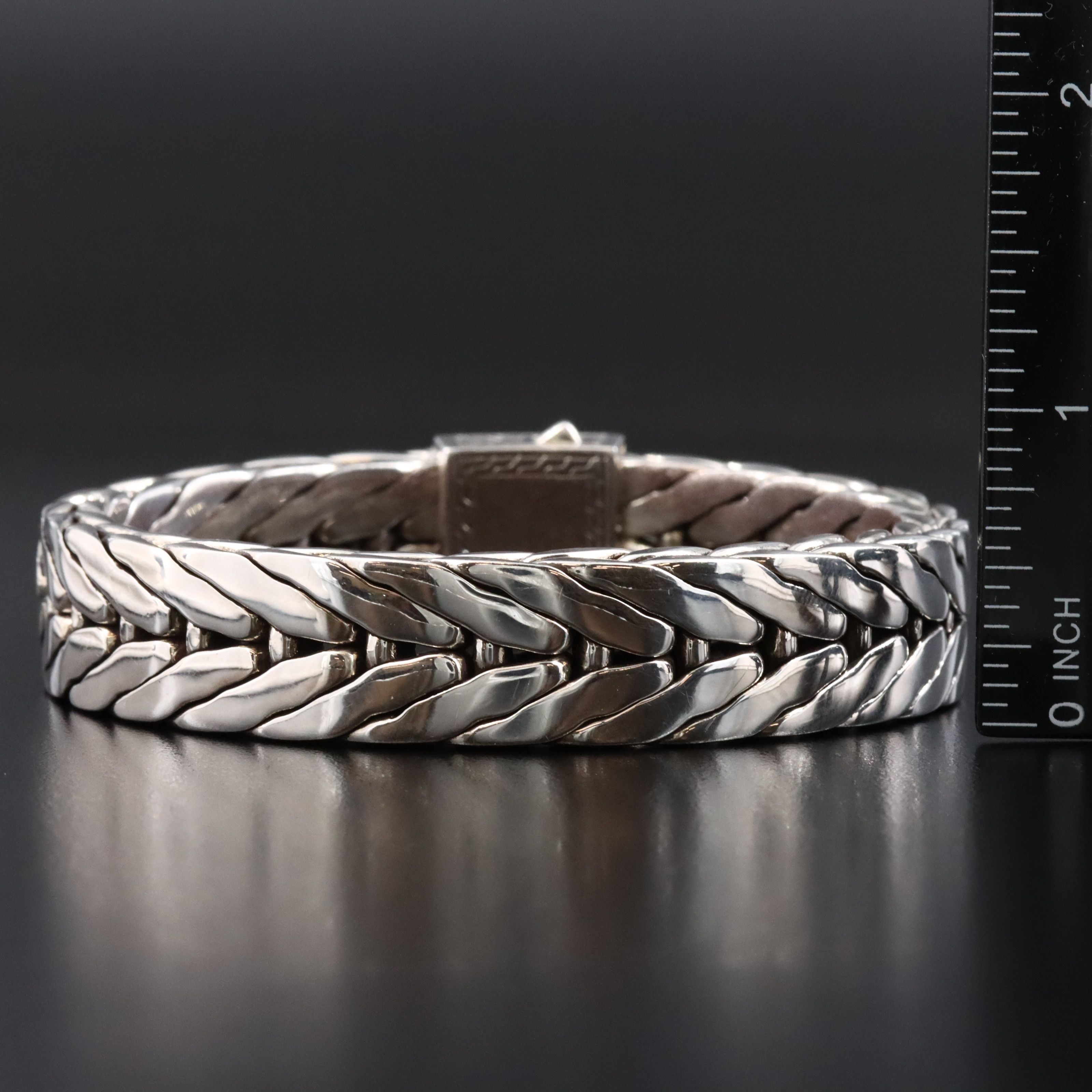 John Hardy Modern Chain Sterling Bracelet with 18K Bonded Gold Accent