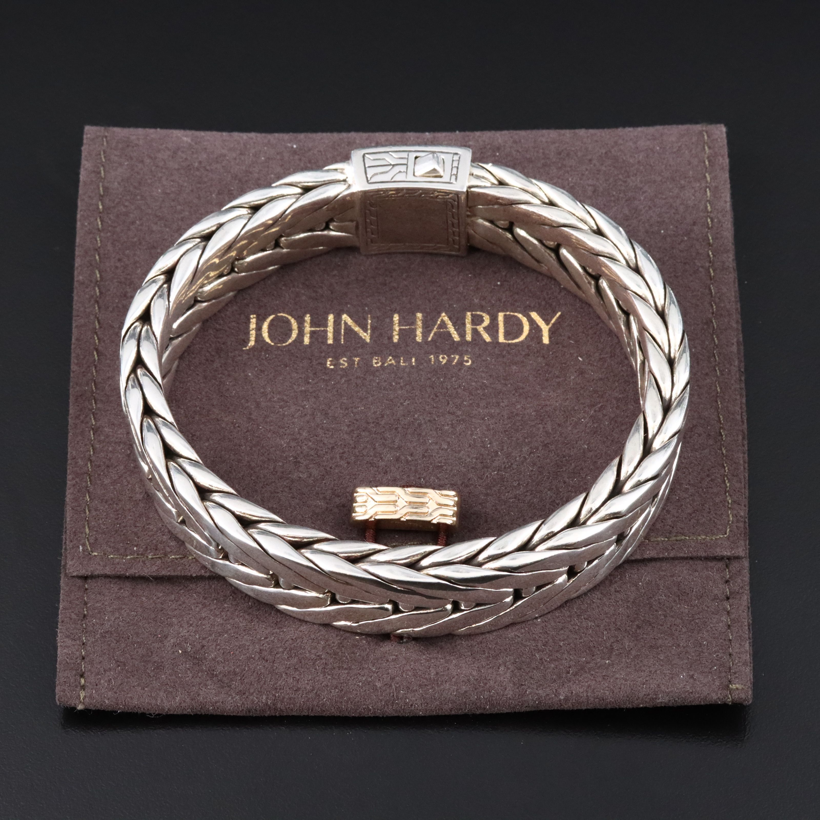 John Hardy Modern Chain Sterling Bracelet with 18K Bonded Gold Accent