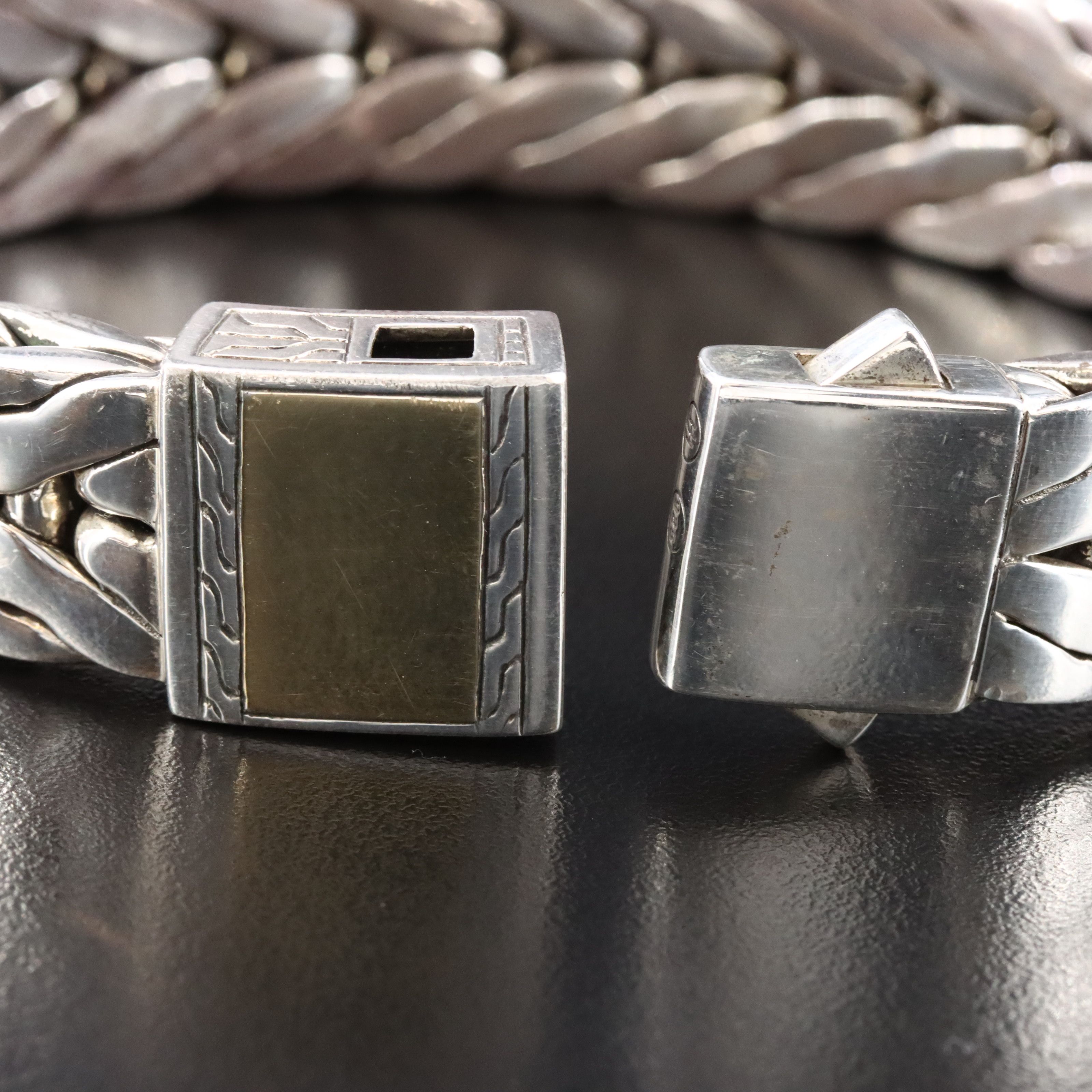 John Hardy Modern Chain Sterling Bracelet with 18K Bonded Gold Accent