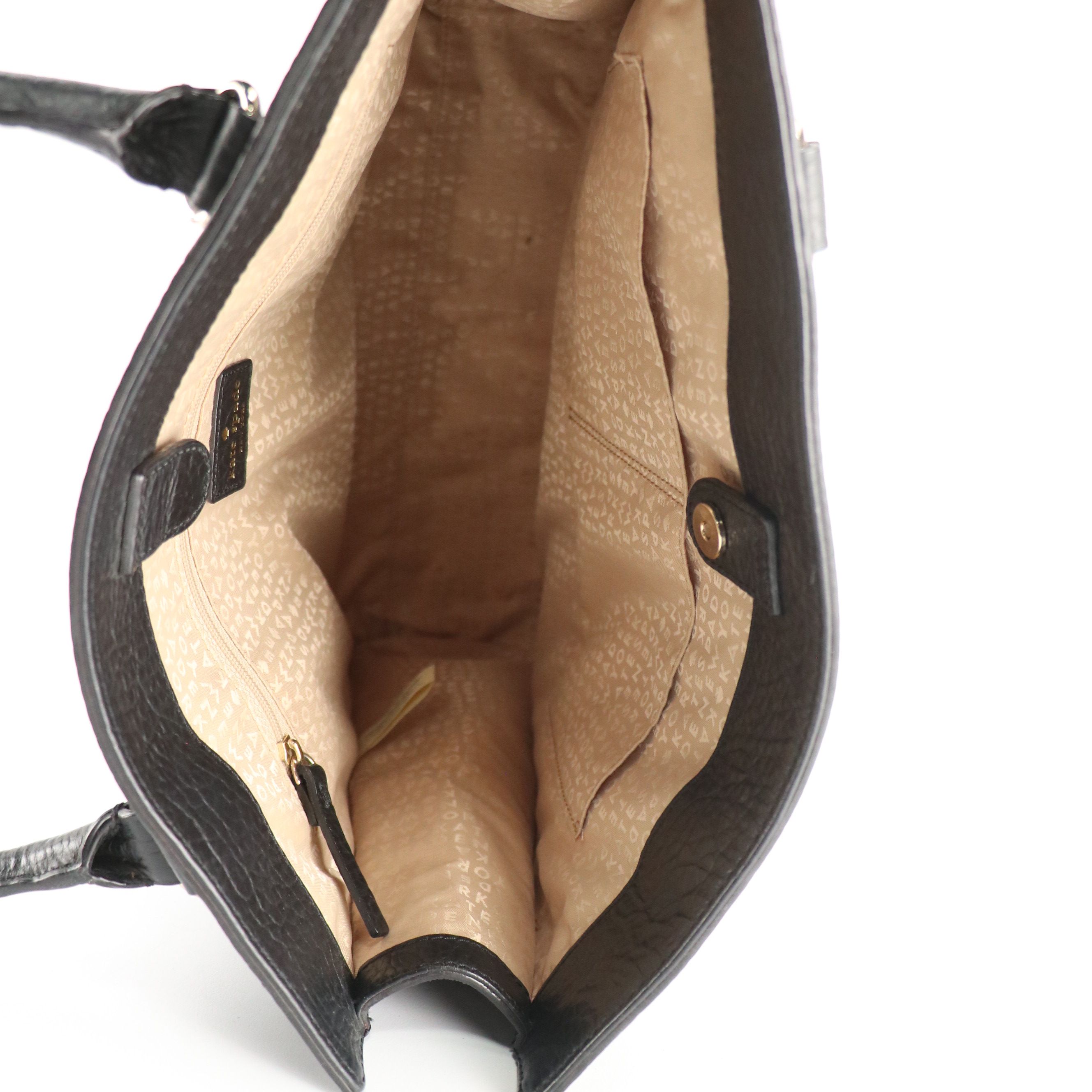 Kate Spade North-South Tote Bags in Black/Brown Grained Leather