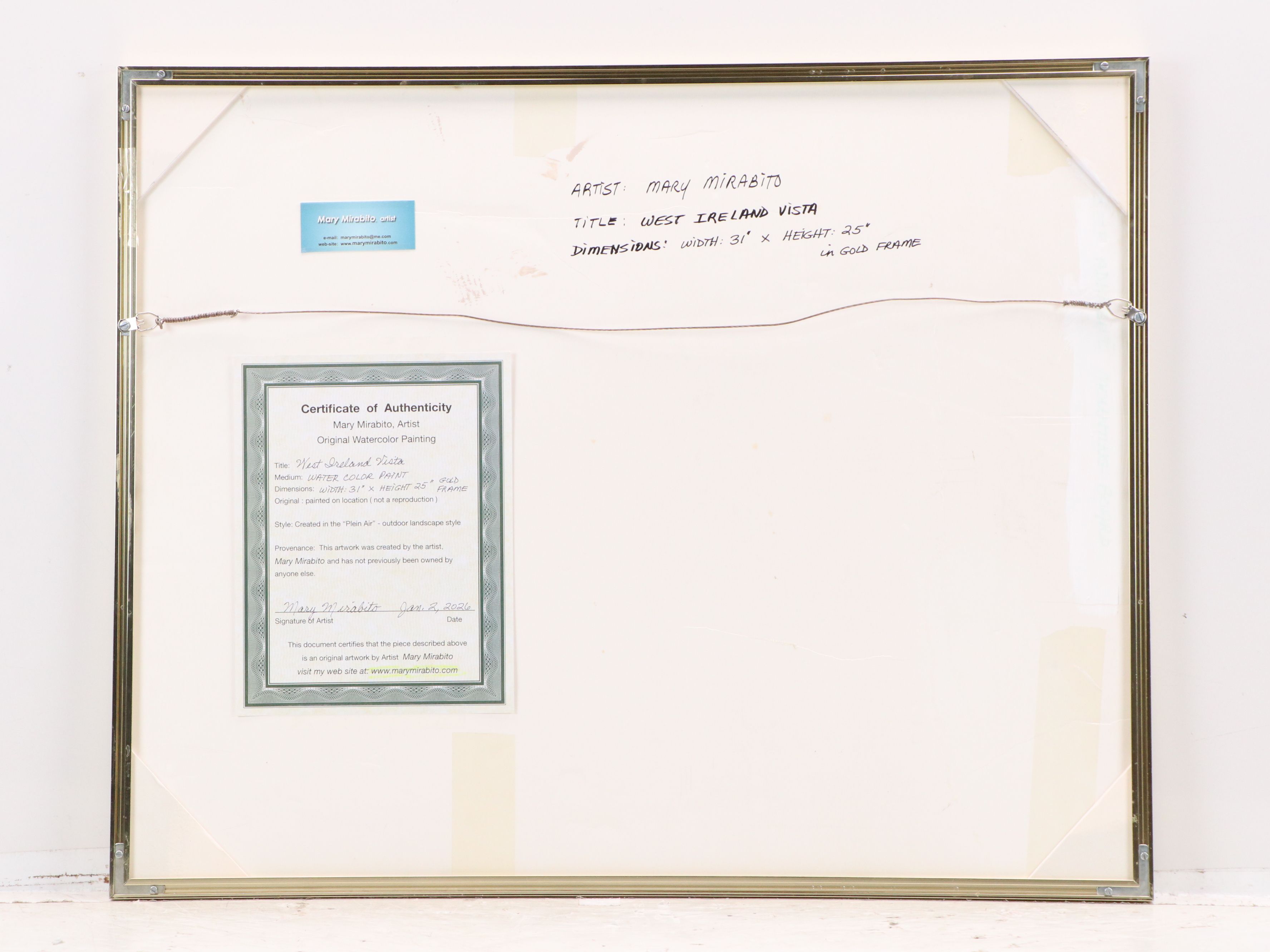 Mary Mirabito Watercolor Painting "West Ireland Vista," 2026