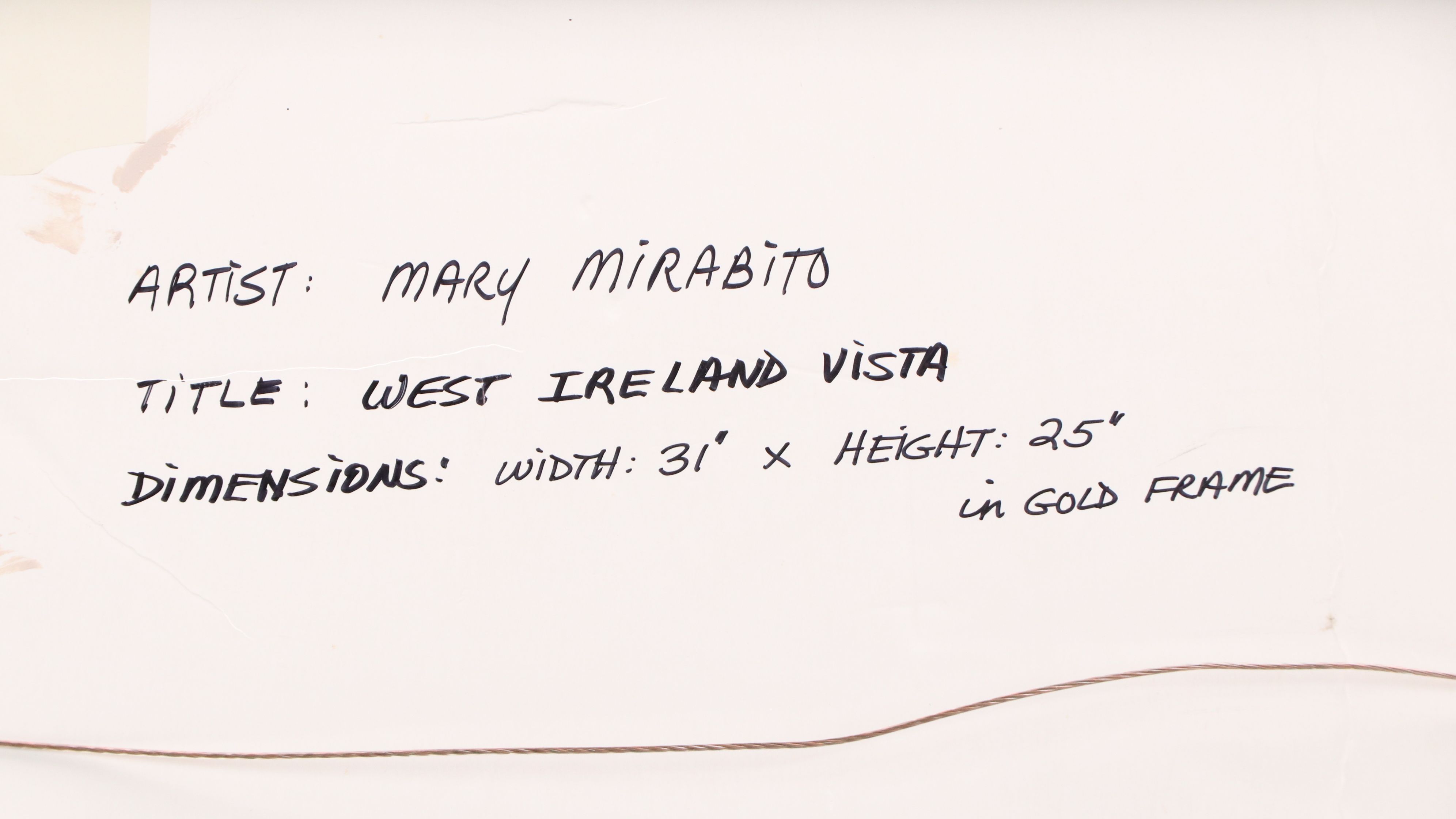 Mary Mirabito Watercolor Painting "West Ireland Vista," 2026