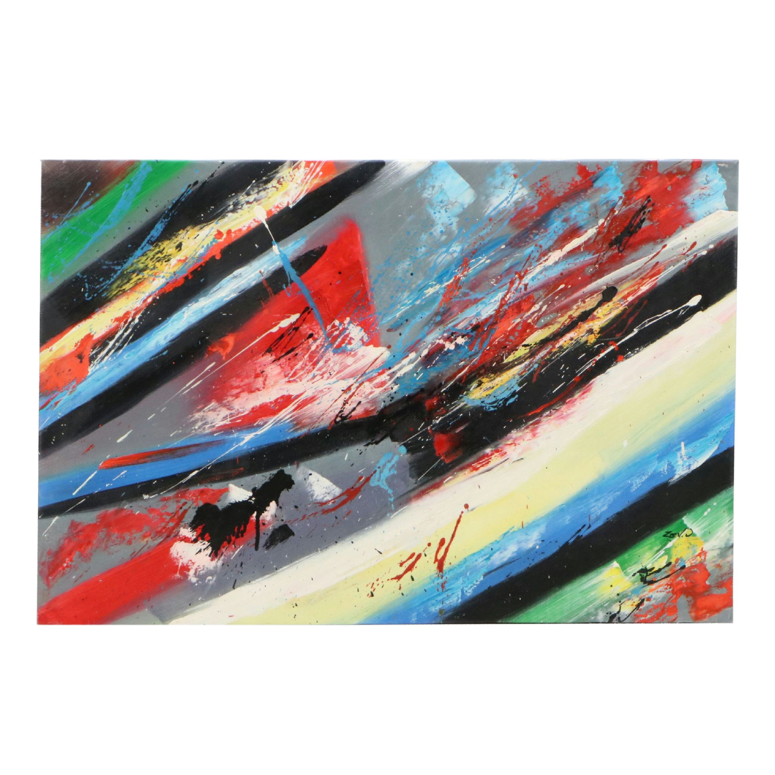 Abstract Expressionist Acrylic Painting, 21st Century