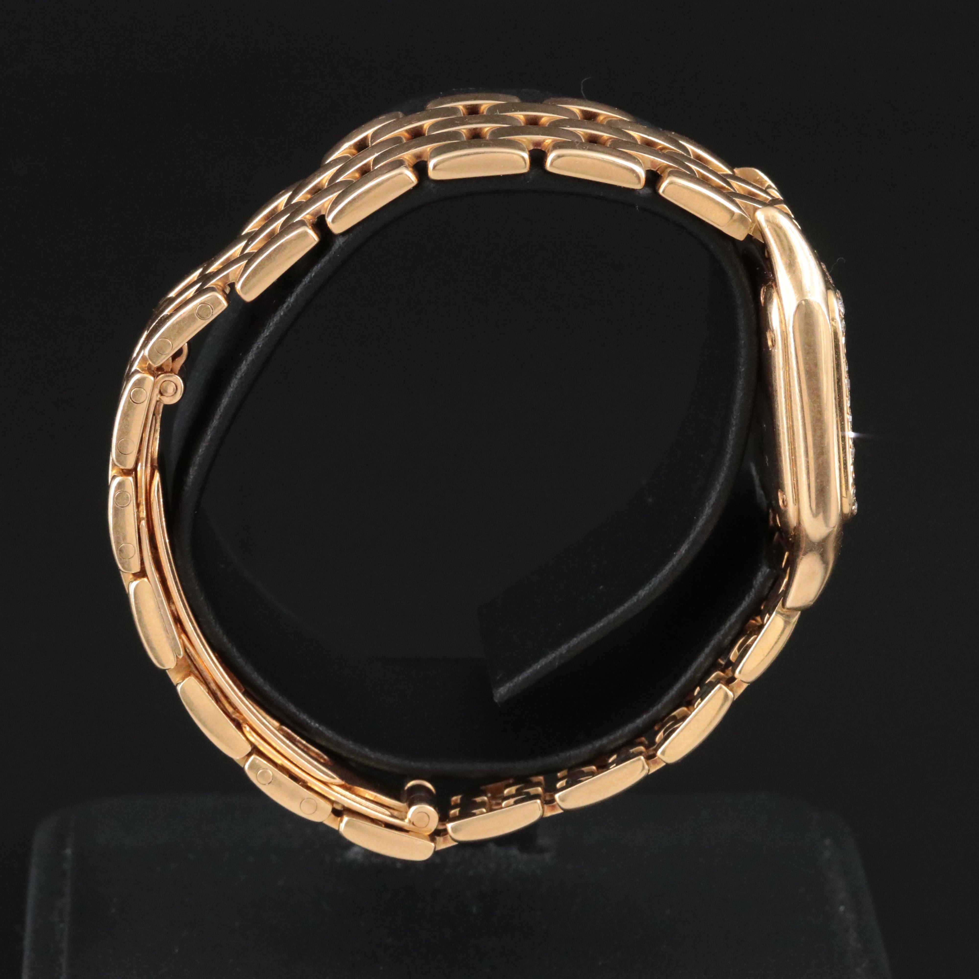 18K Cartier Panthere Small Model Custom Diamond Bezel Watch