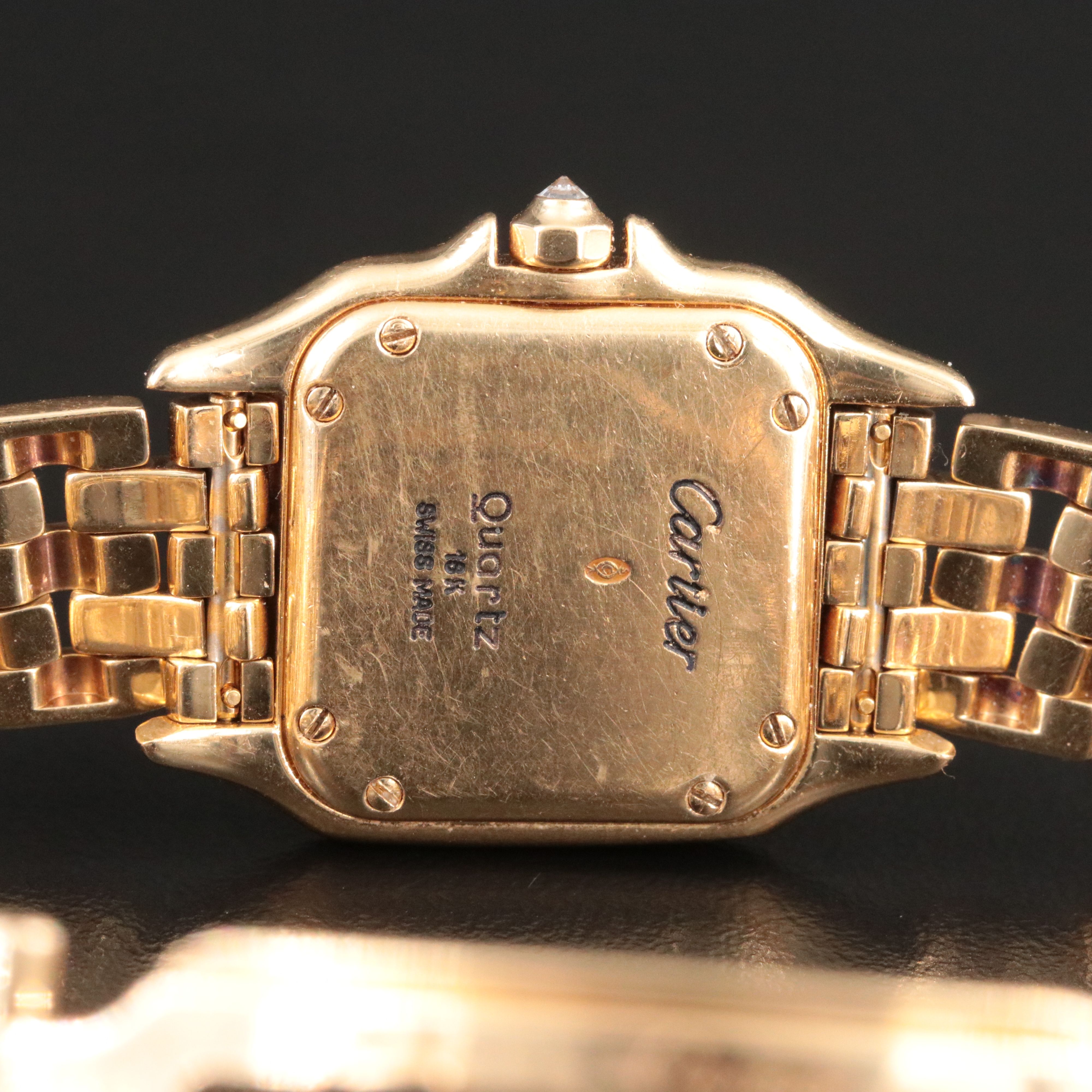 18K Cartier Panthere Small Model Custom Diamond Bezel Watch