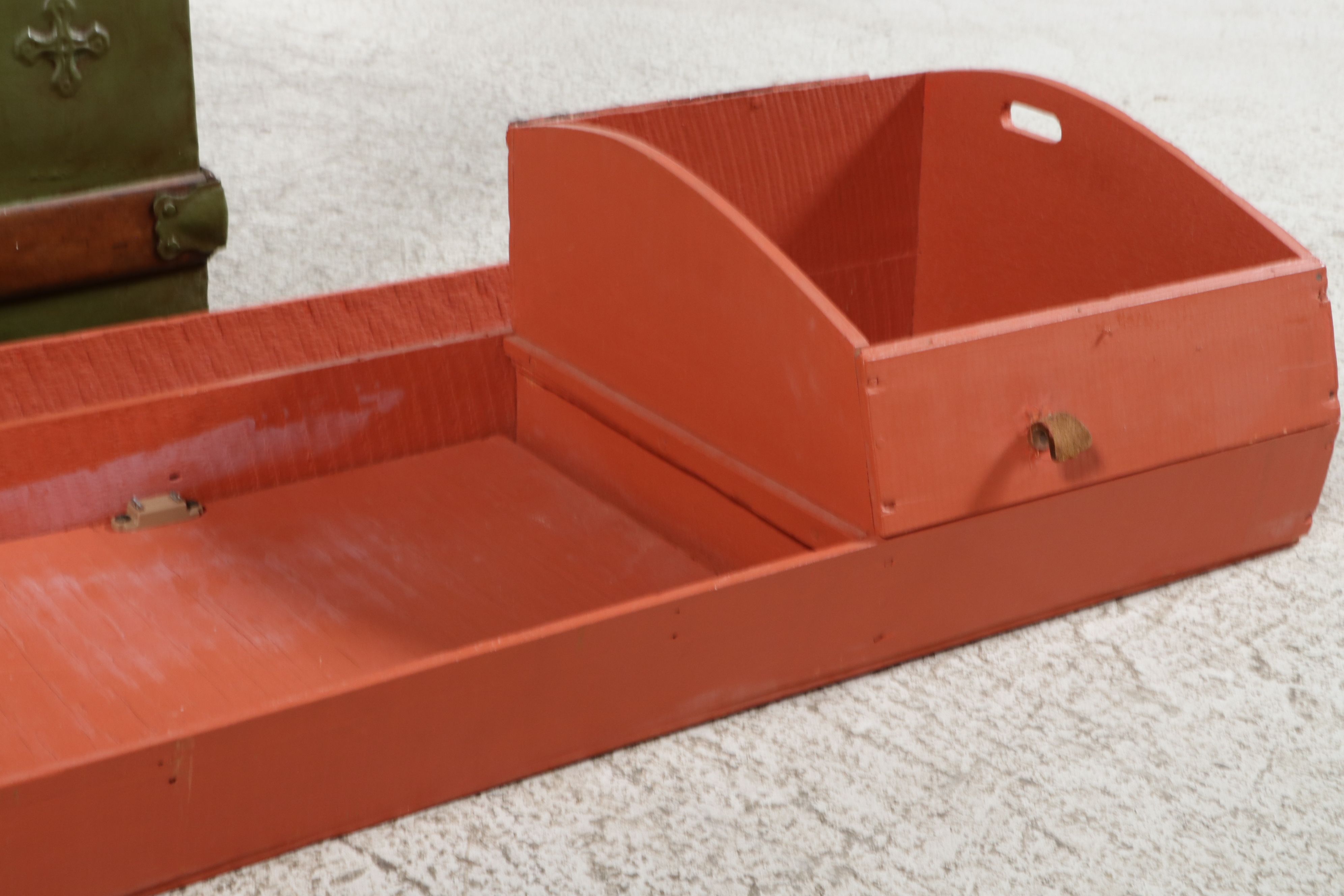 Antique Painted Green Dome-Top Trunk, Late 19th Century