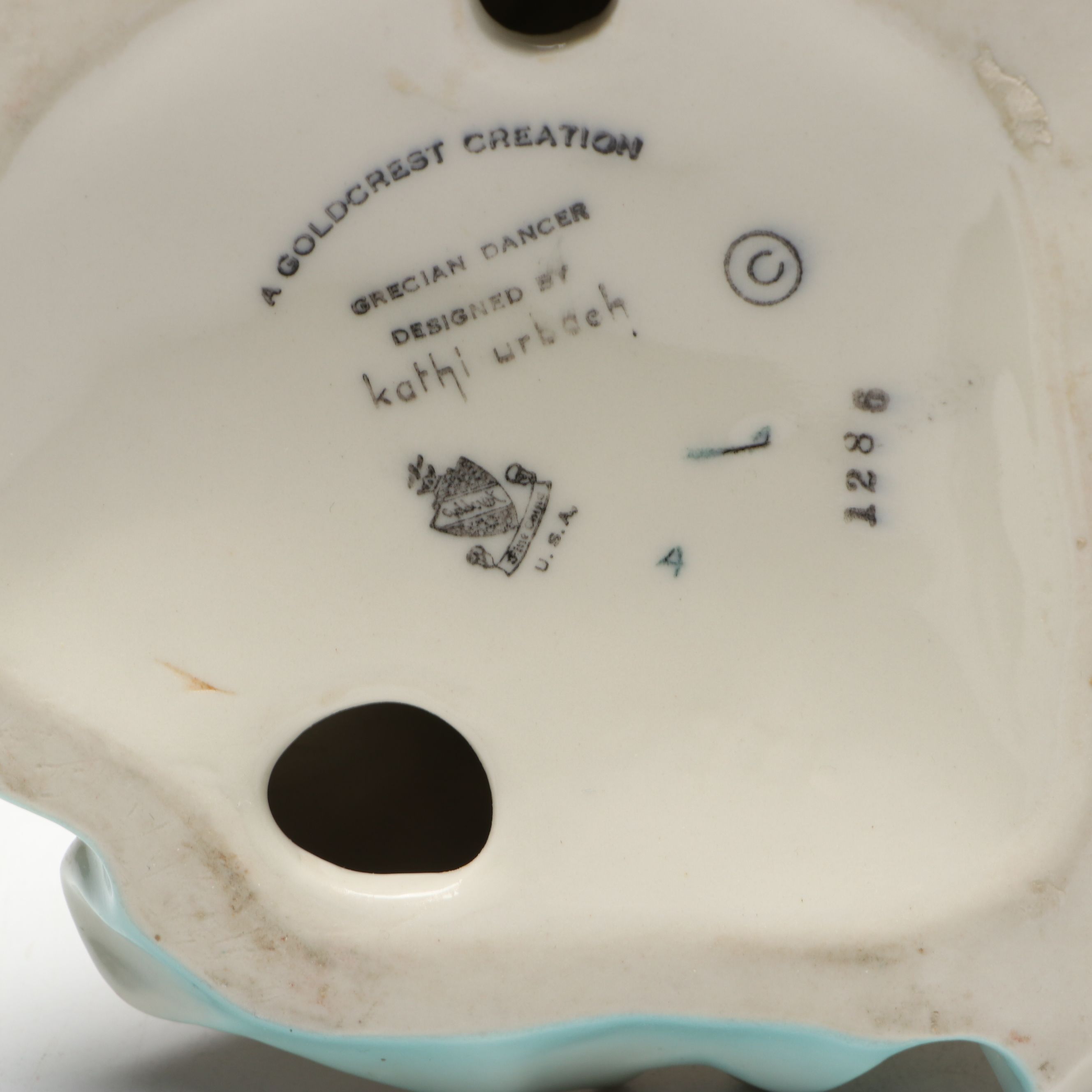 Kathi Urbach for Goldcrest "Grecian Dancer" Porcelain Figurine, Mid-20th Century