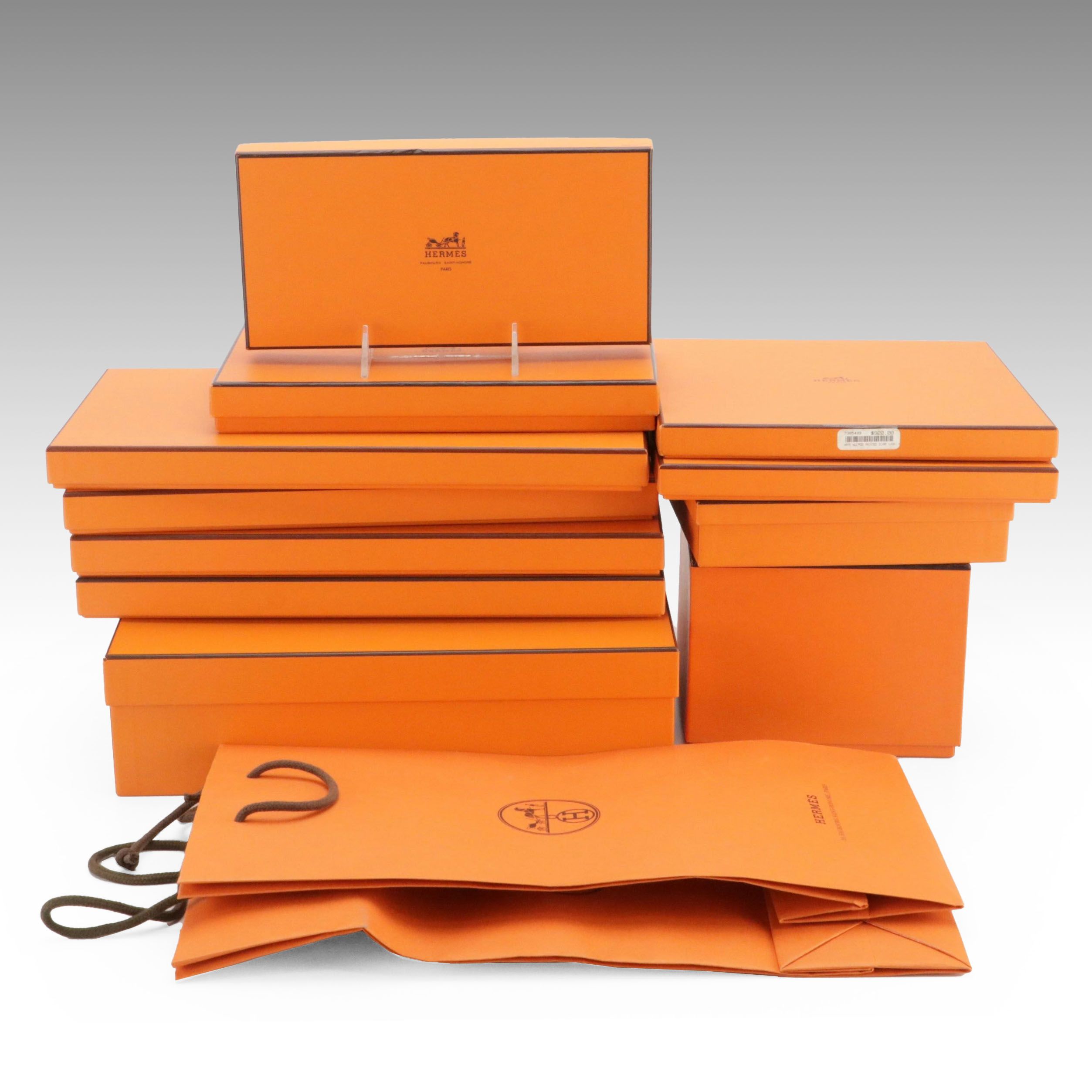 Hermès Orange Retail Boxes and Bags