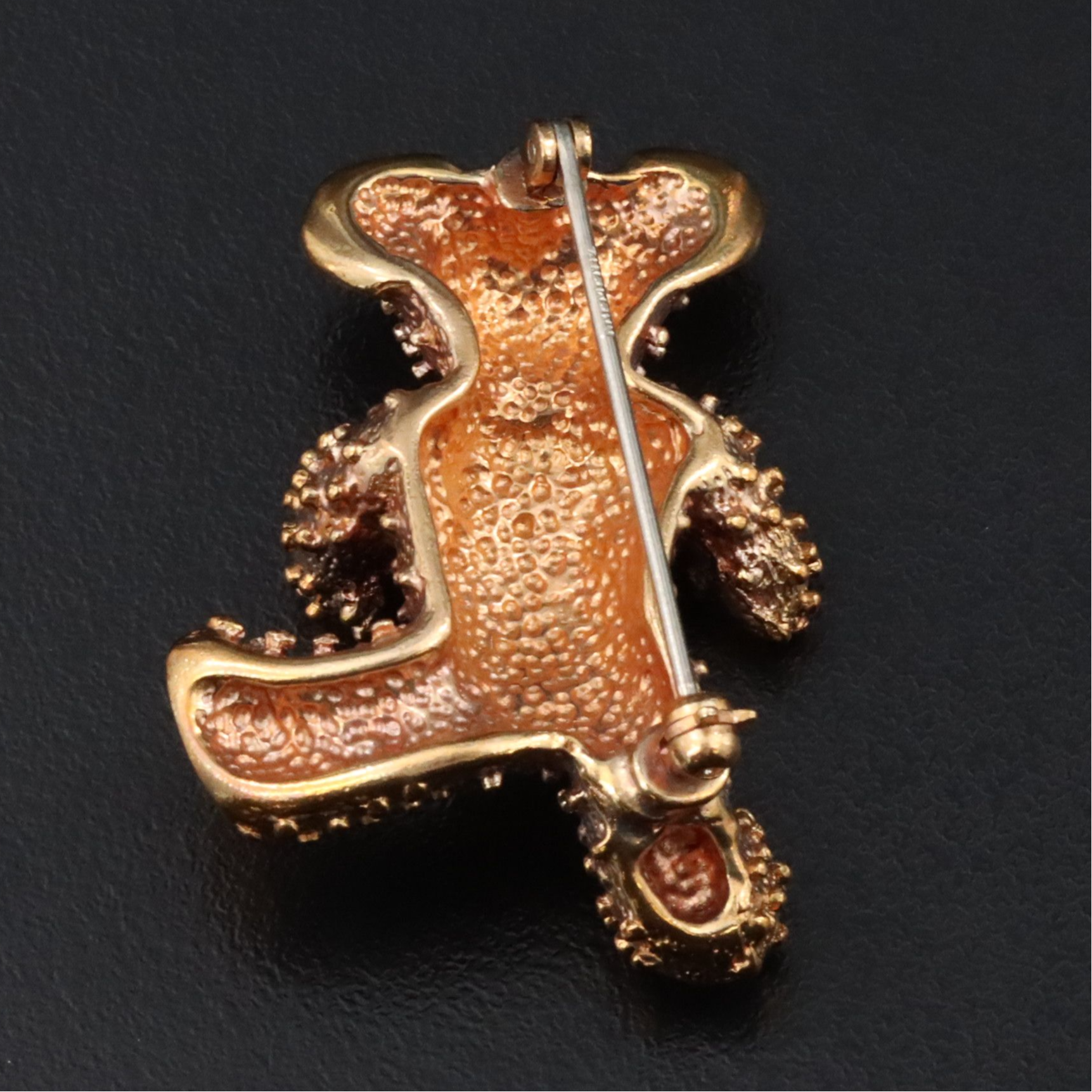 Krementz Teddy Bear Brooch with Rhinestones