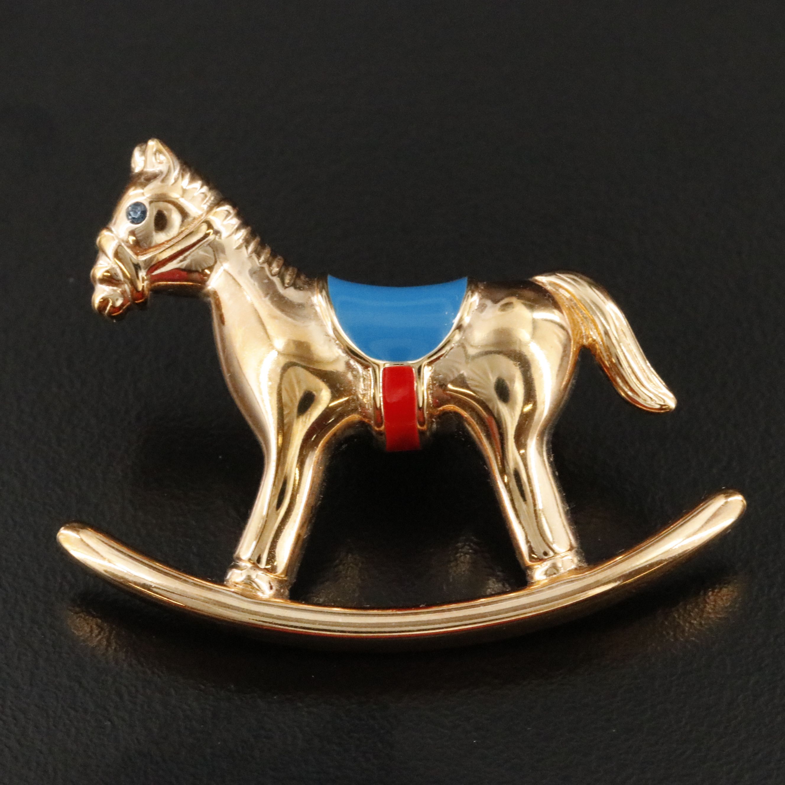 Krementz Enamel Hobby Horse Brooch